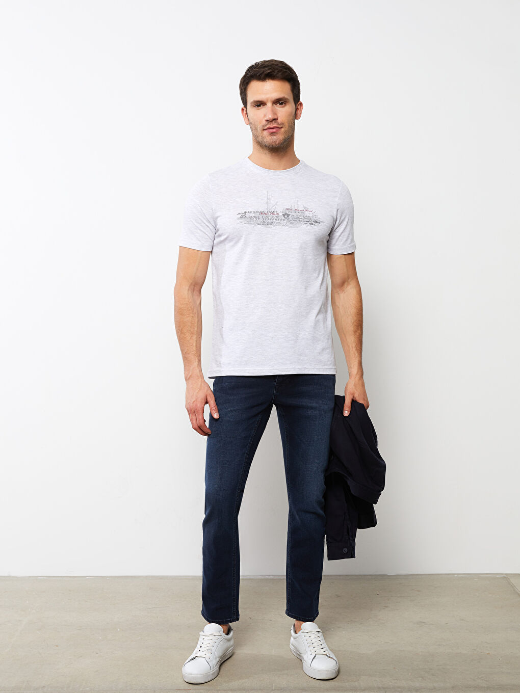 SOUTHBLUE Crew Neck Short Sleeve Printed Combed Cotton Men's T-shirt -S2DL46Z8-DFL