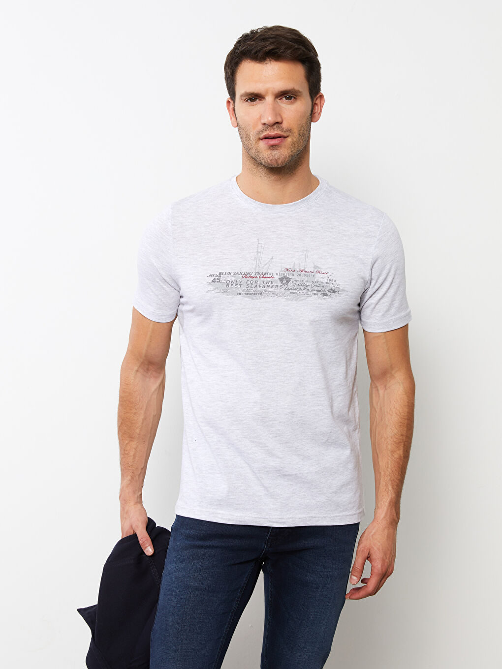 SOUTHBLUE Crew Neck Short Sleeve Printed Combed Cotton Men's T-shirt -S2DL46Z8-DFL