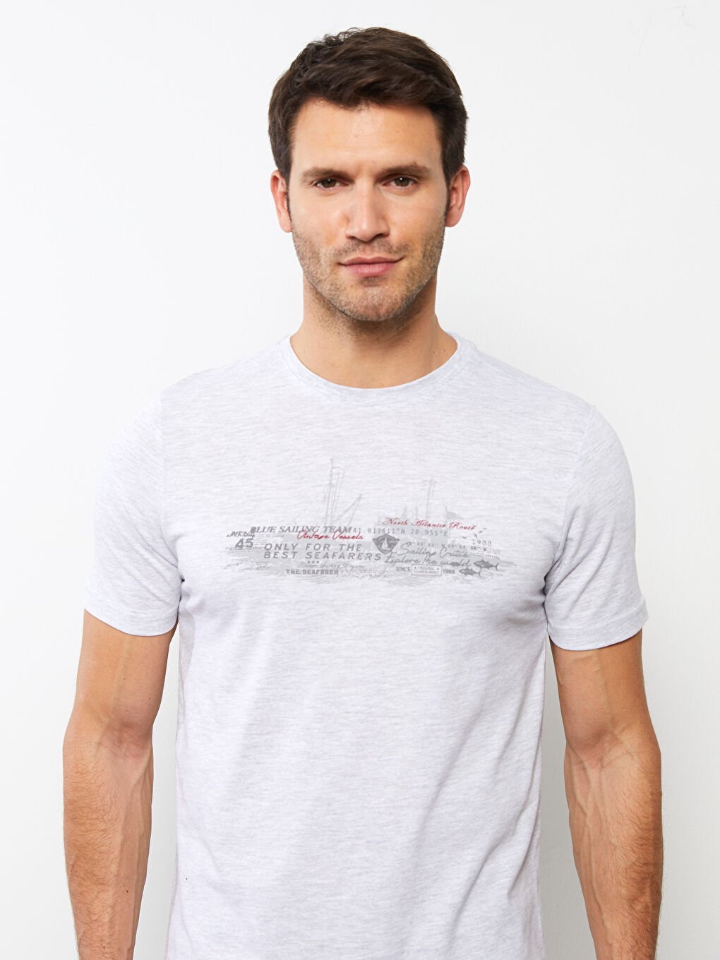 SOUTHBLUE Crew Neck Short Sleeve Printed Combed Cotton Men's T-shirt -S2DL46Z8-DFL