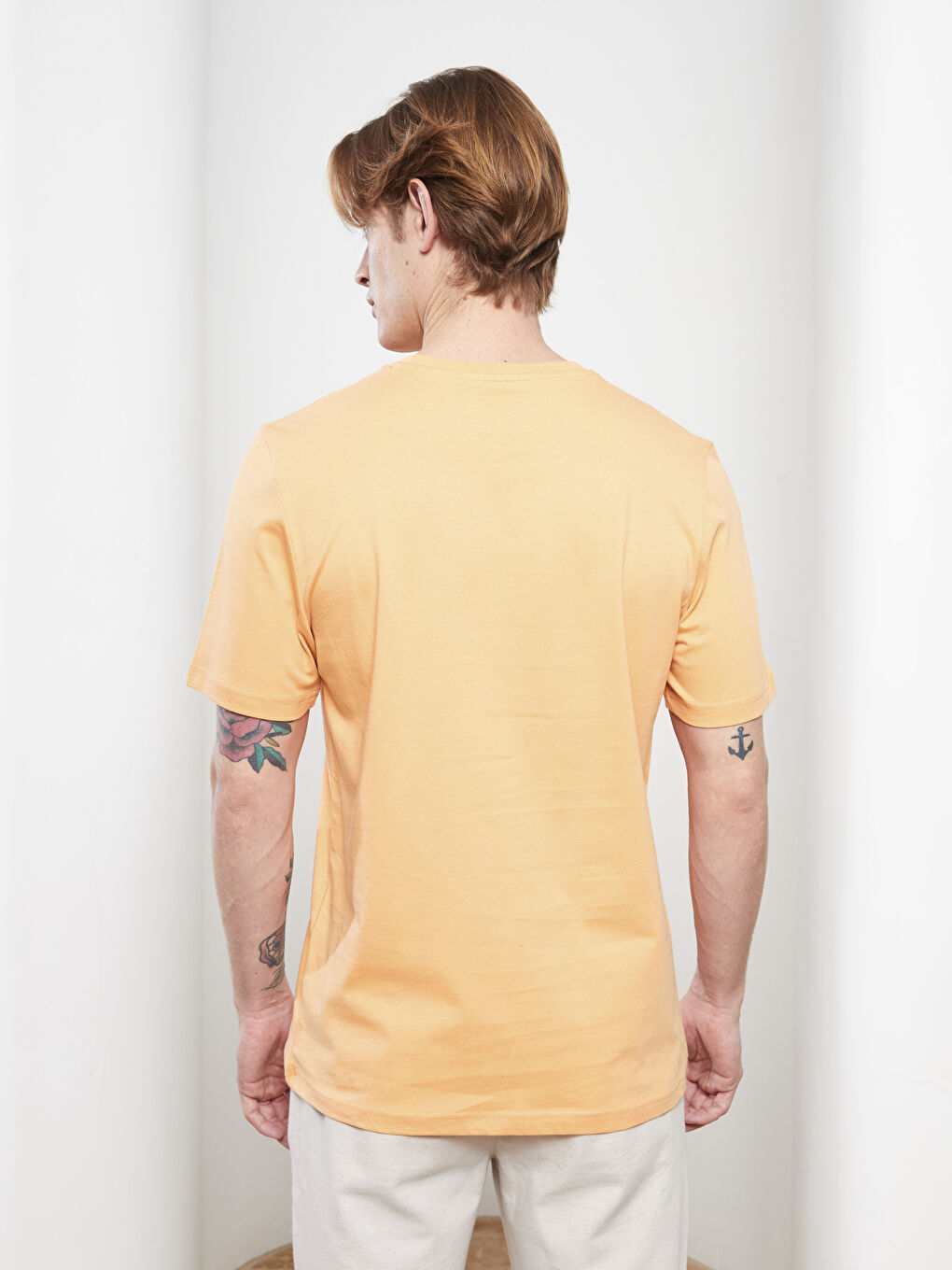 Crew Neck Printed Combed Cotton T-Shirt-4