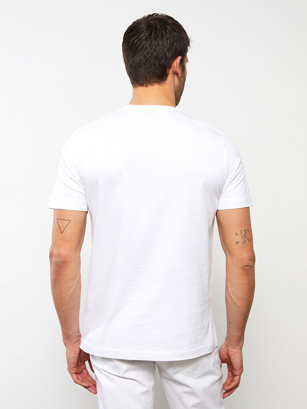 Beyaz Bisiklet Yaka Kısa Kollu İstanbul Baskılı Penye Erkek Tişört-3