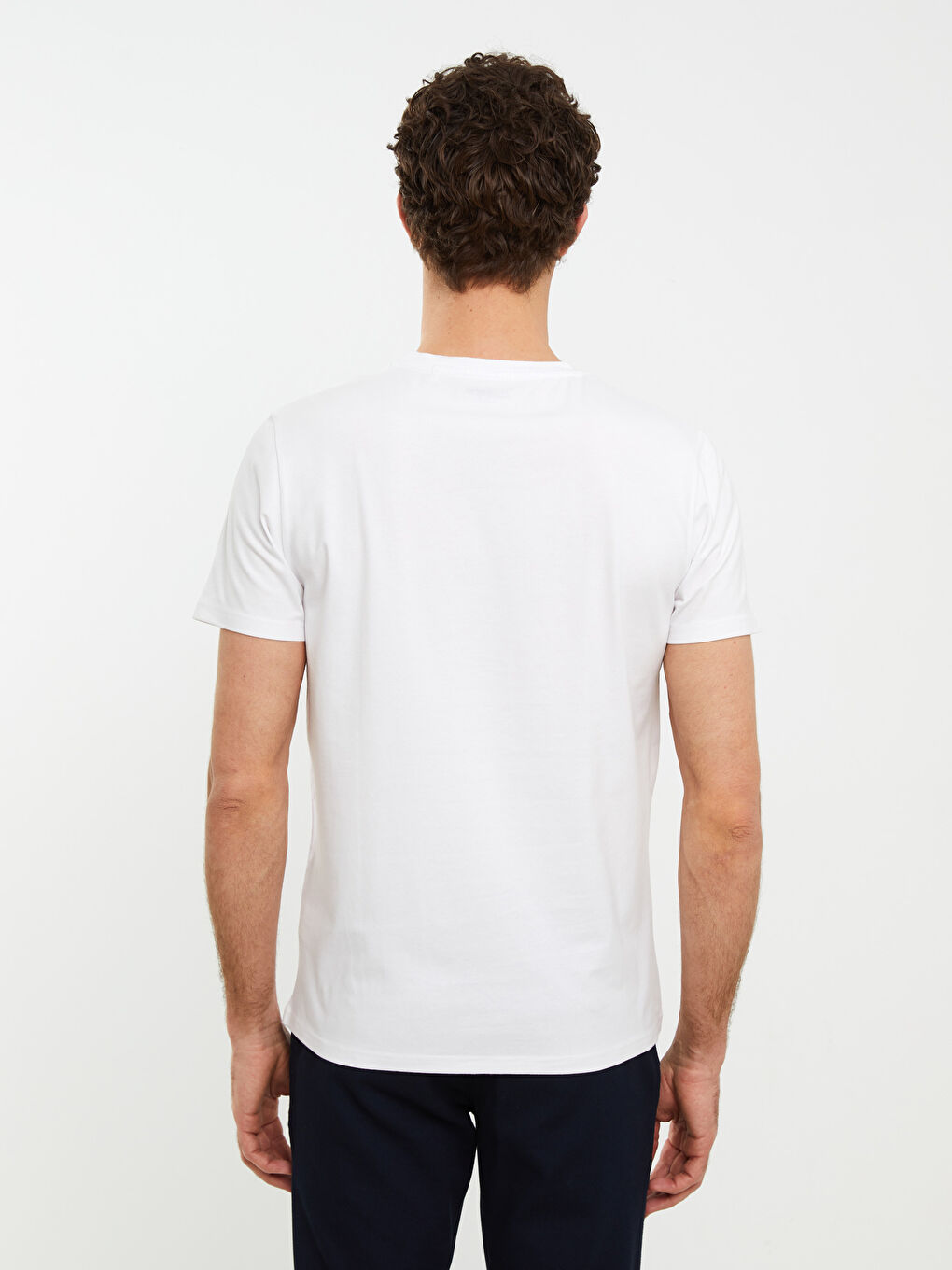 Crew Neck Short Sleeve Printed Combed Cotton Men's T-shirt -S2DL52Z8-Q6K