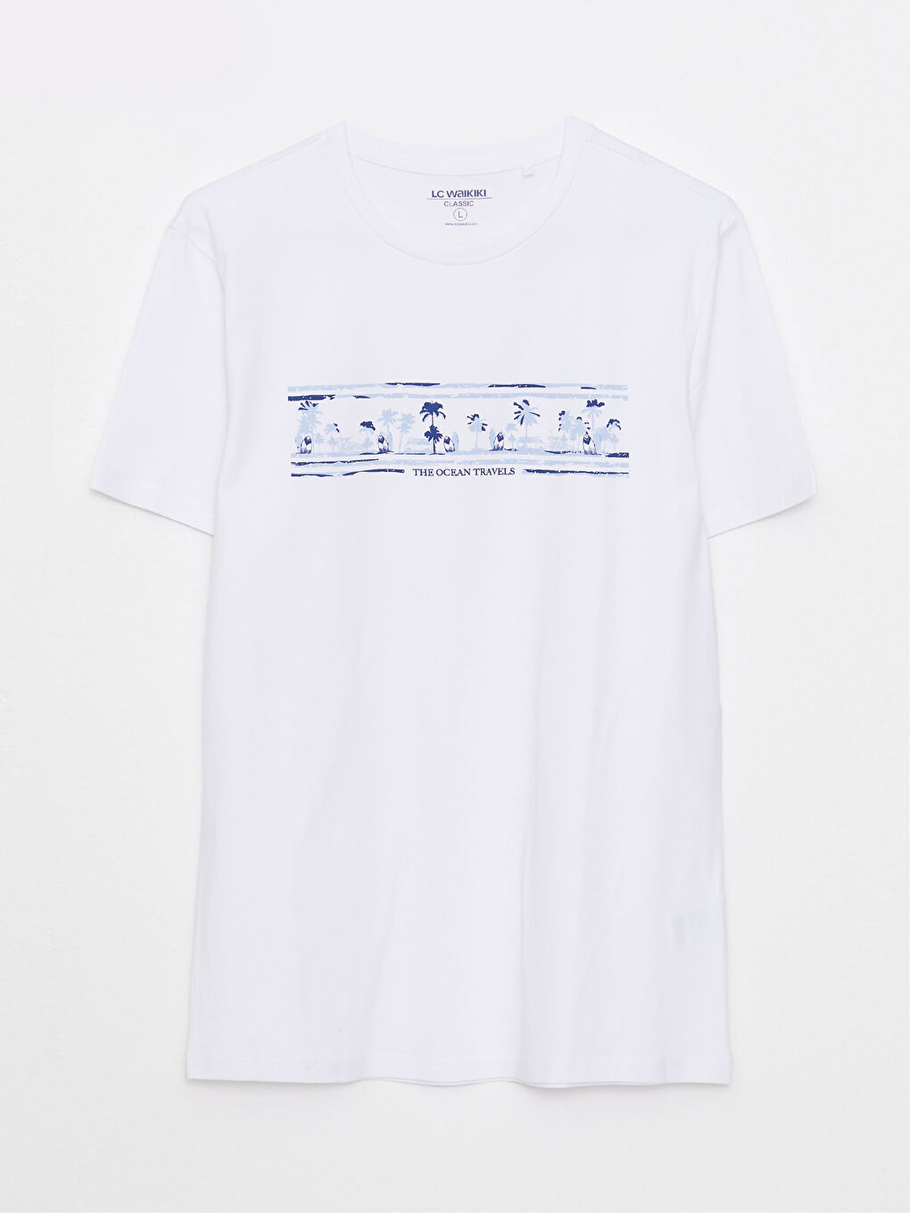 Crew Neck Short Sleeve Printed Combed Cotton Men's T-shirt -S2DL52Z8-Q6K