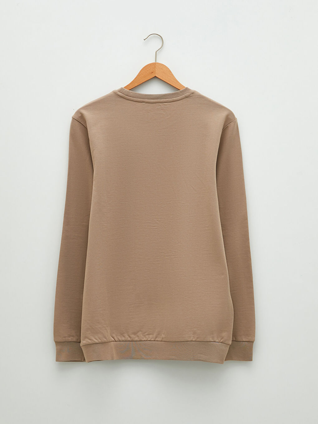 Ерлерге арналған ұзын жең дөңгелек жағалы принтті свитшот-6