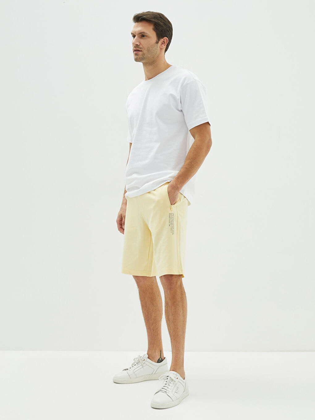 Sarı Standart Kalıp Erkek Şort-1