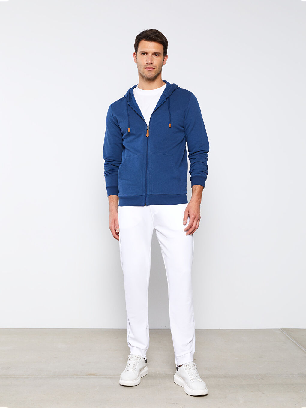 Relaxed Fit Hooded Long Sleeve Men's Sports Cardigan-2