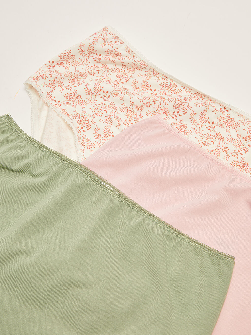 Ekru Desenli Klasik Külot 3'lü Paket-2