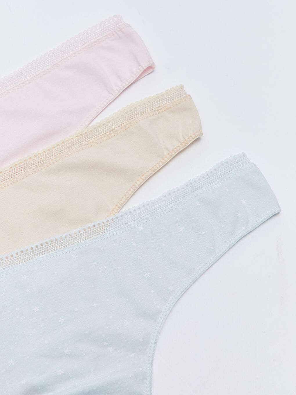 Mavi Düz Tanga Külot 3'lü Paket-2