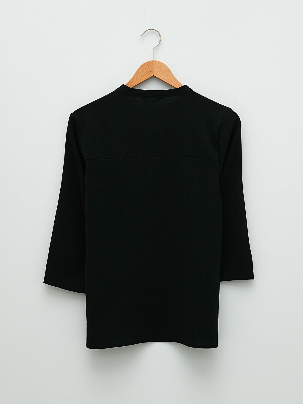 Women's Notch Neck Plain Blouse-5