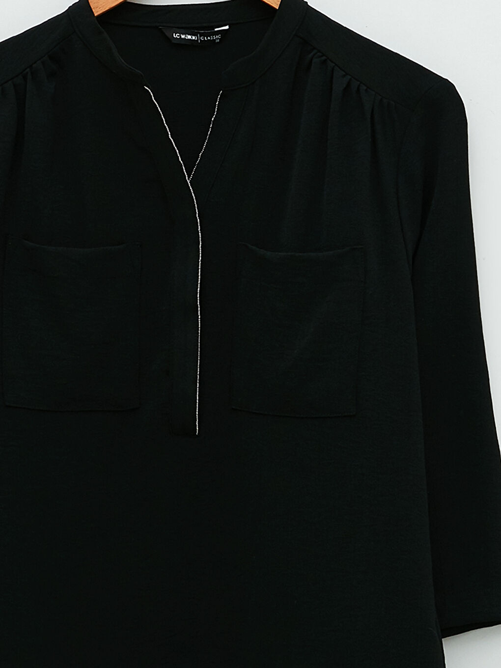 Women's Notch Neck Plain Blouse-6