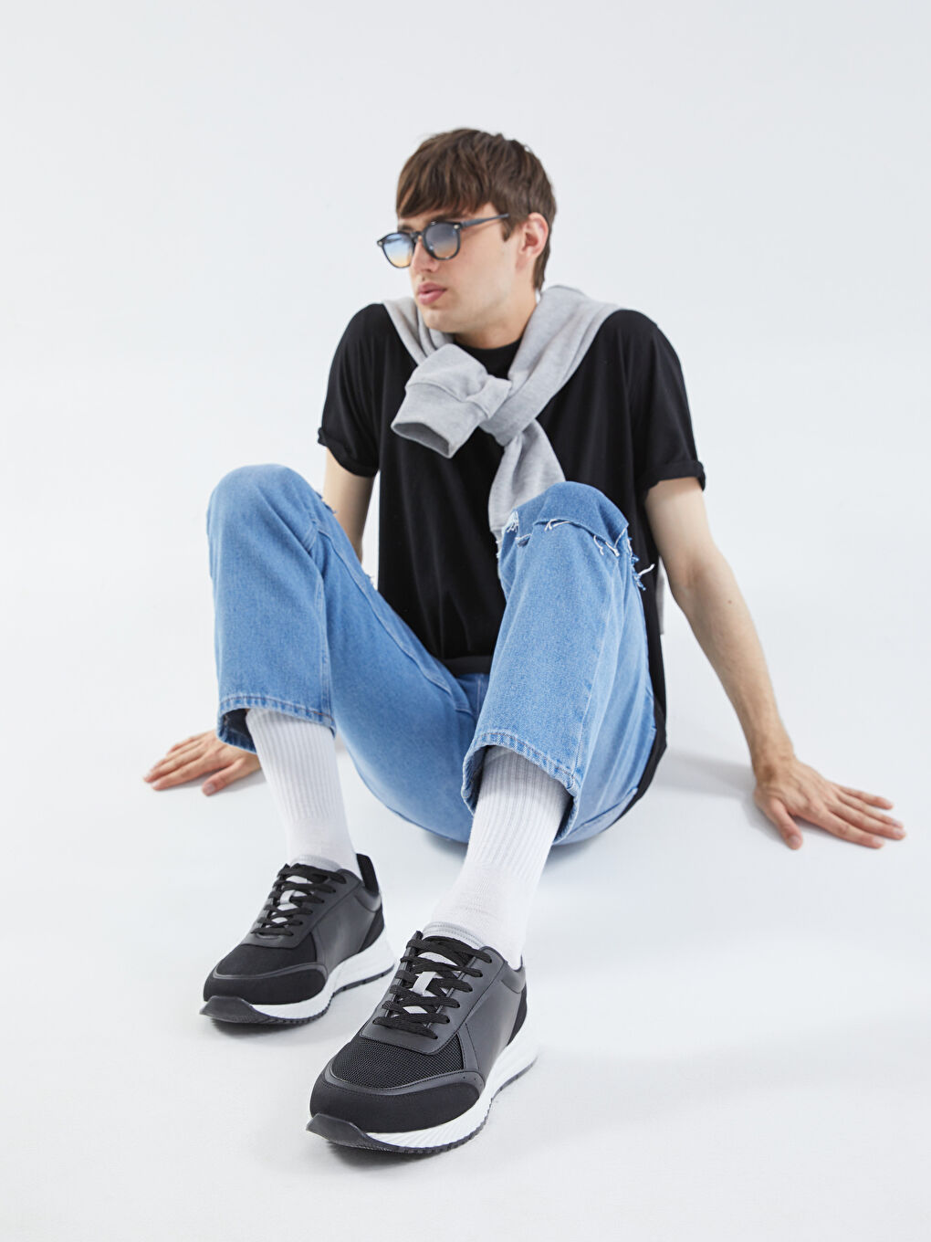 Color Block Lace-Up Men's Sneakers