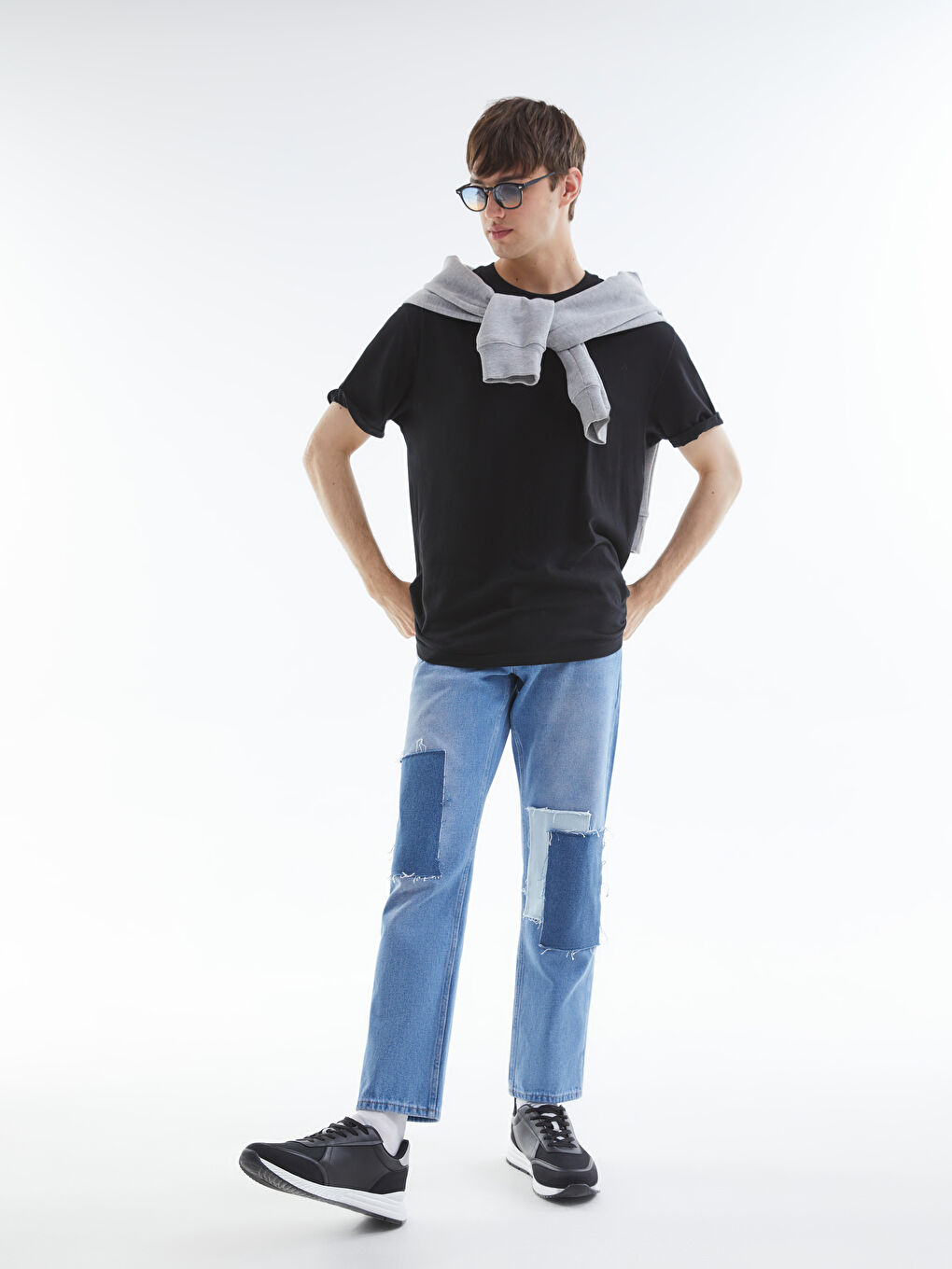 Color Block Lace-Up Men's Sneakers-2