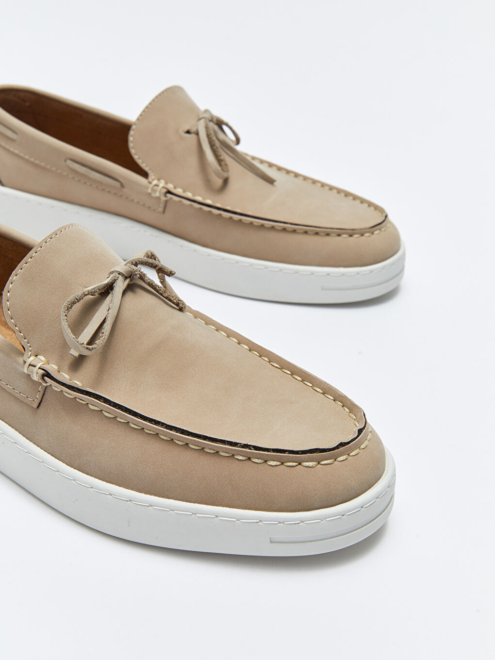 Lace Detail Decorative Stitched Men's Loafer Shoes-2