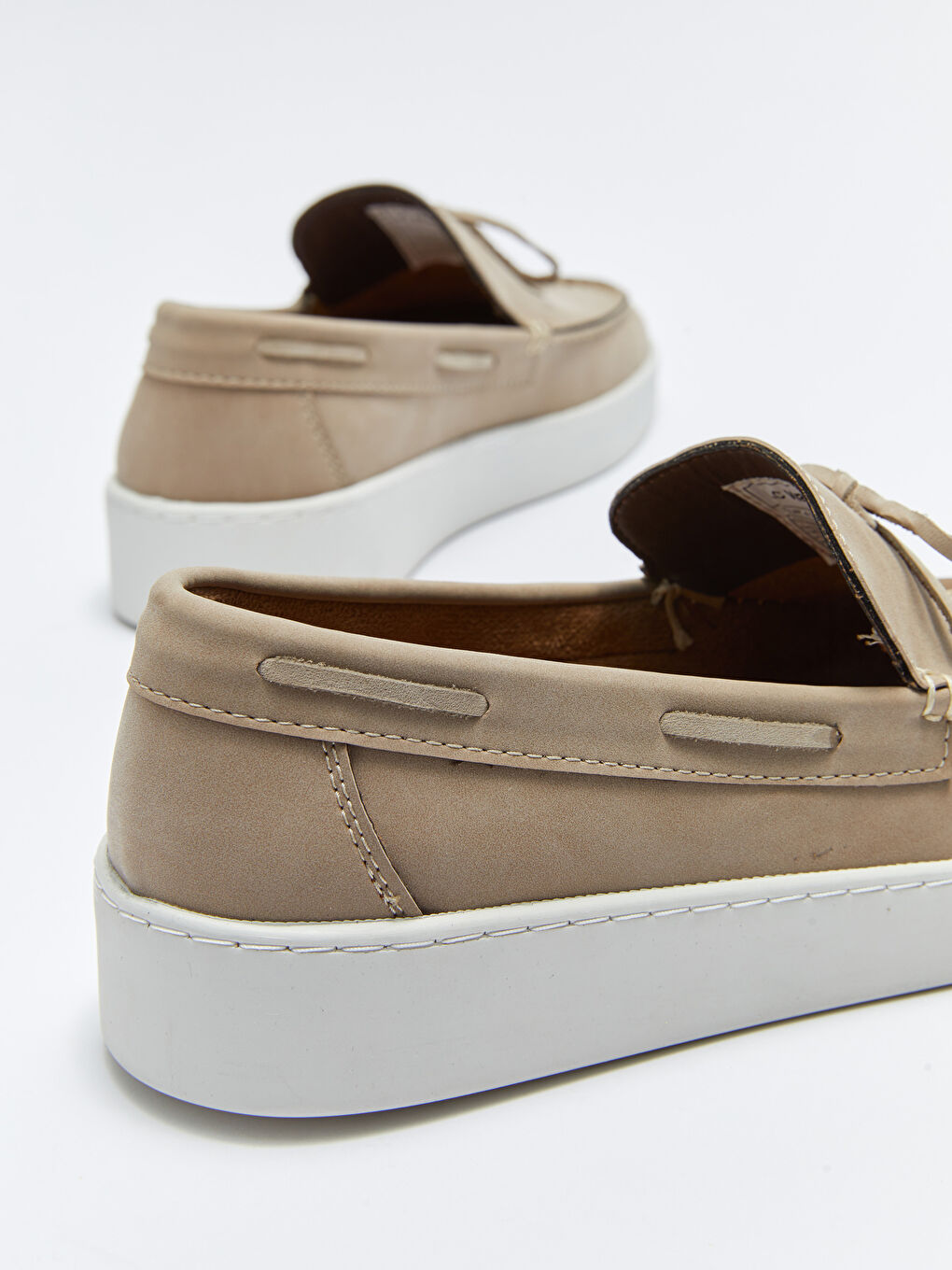 Lace Detail Decorative Stitched Men's Loafer Shoes-4