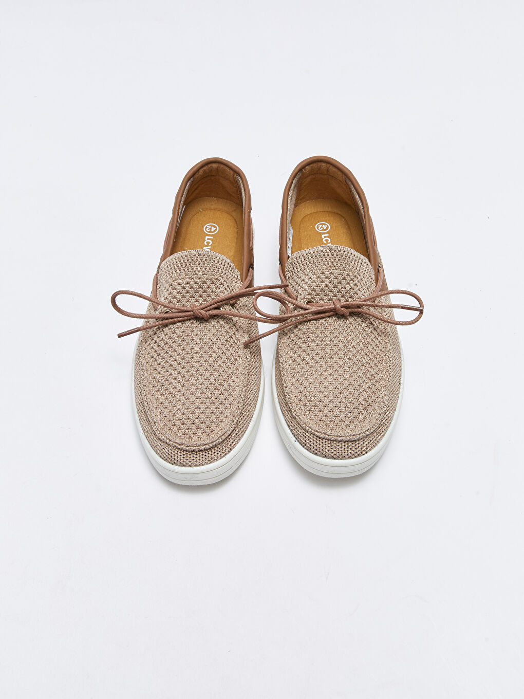 Bej Bağcık Detaylı Dekoratif Dikişli Erkek Loafer Ayakkabı-2