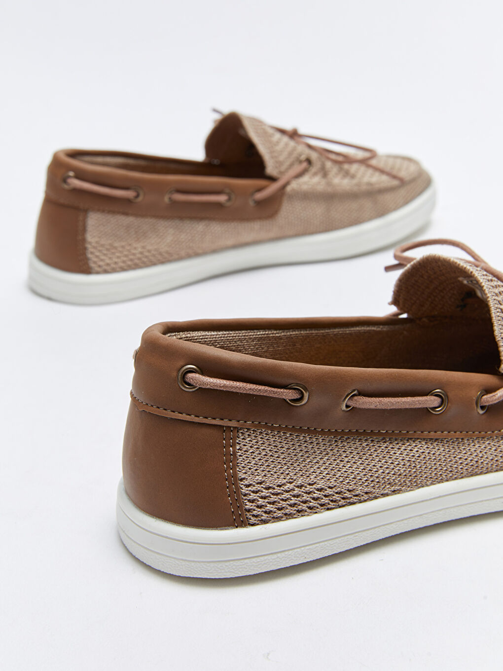 Bej Bağcık Detaylı Dekoratif Dikişli Erkek Loafer Ayakkabı-4