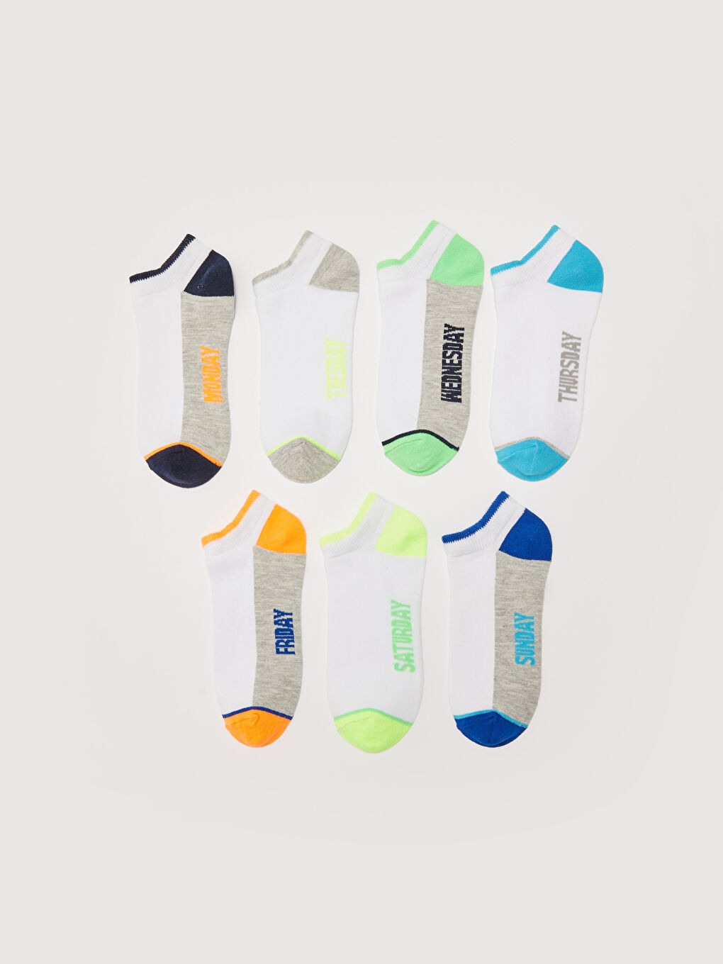 Color Block Boys' Trainer Socks 7 Pack-1