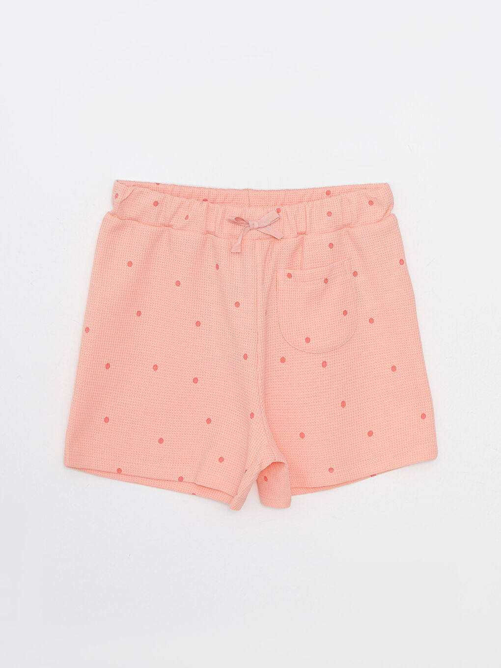 Pembe Beli Lastikli Puantiyeli Kız Çocuk Şort