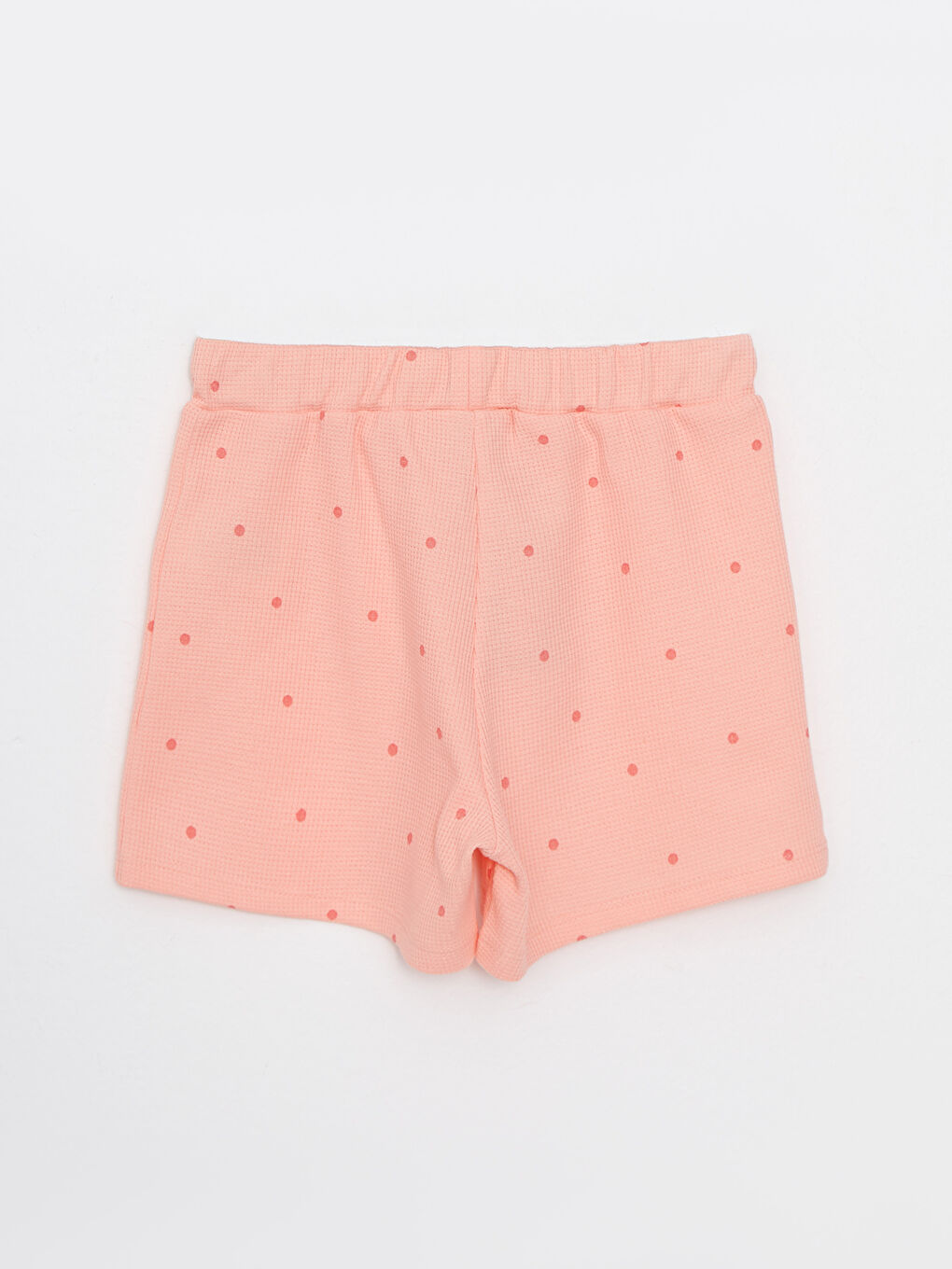 Pembe Beli Lastikli Puantiyeli Kız Çocuk Şort-1