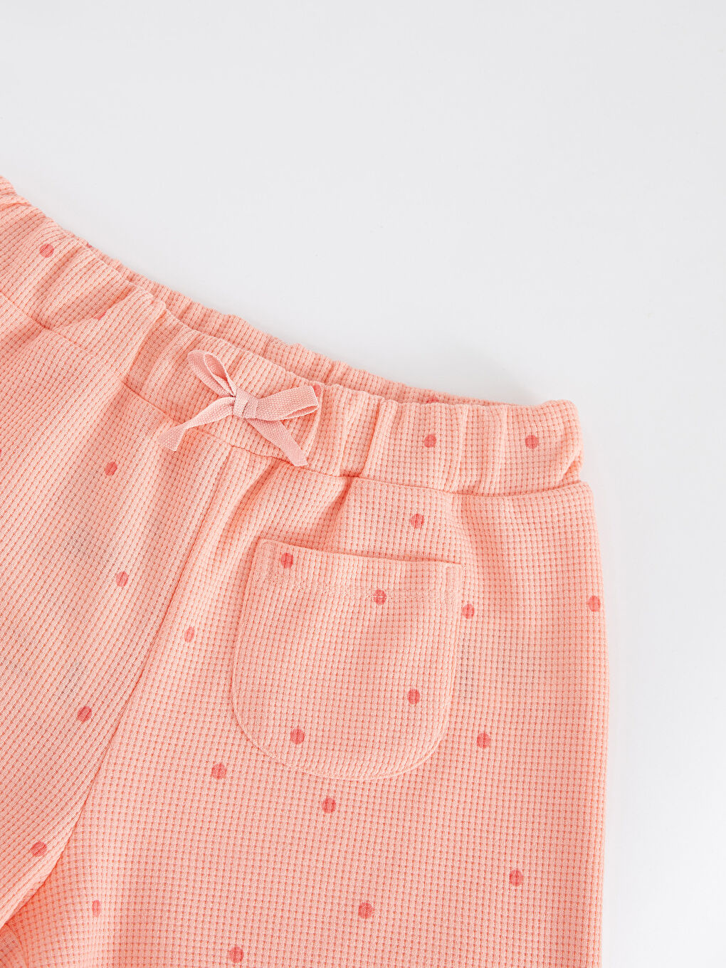 Pembe Beli Lastikli Puantiyeli Kız Çocuk Şort-2