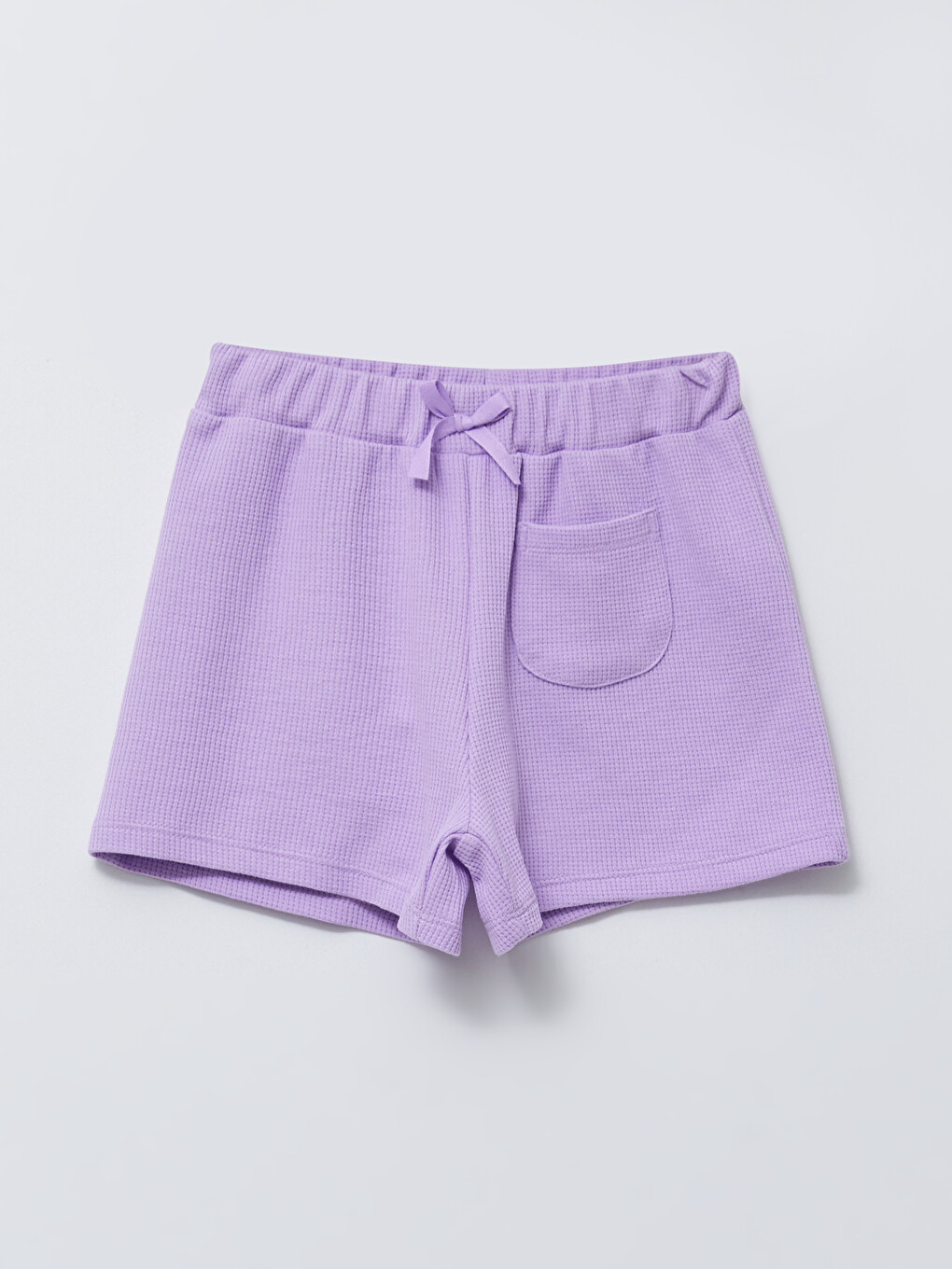 Lila Beli Lastikli Basic Kız Çocuk Şort
