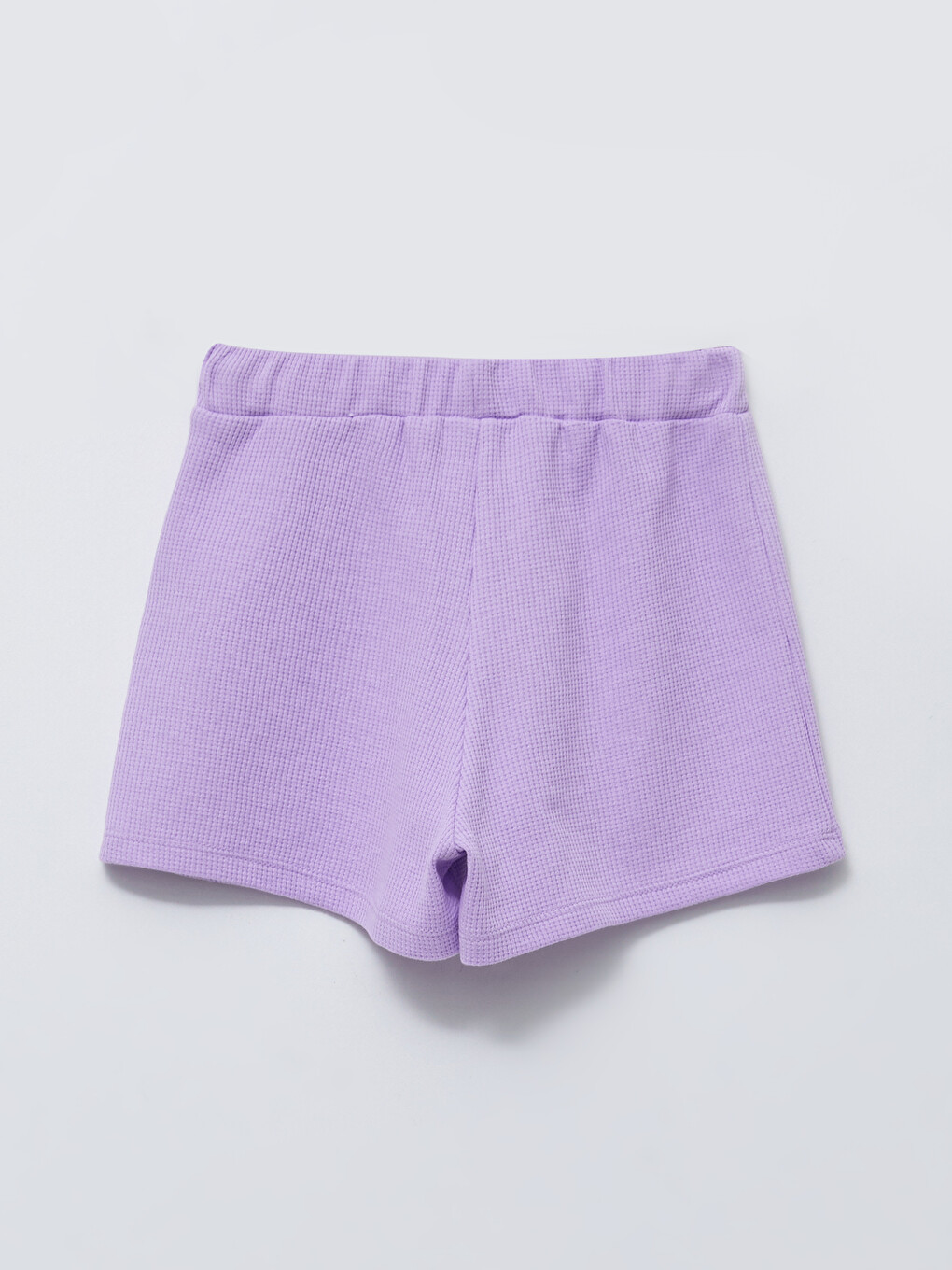 Lila Beli Lastikli Basic Kız Çocuk Şort-1