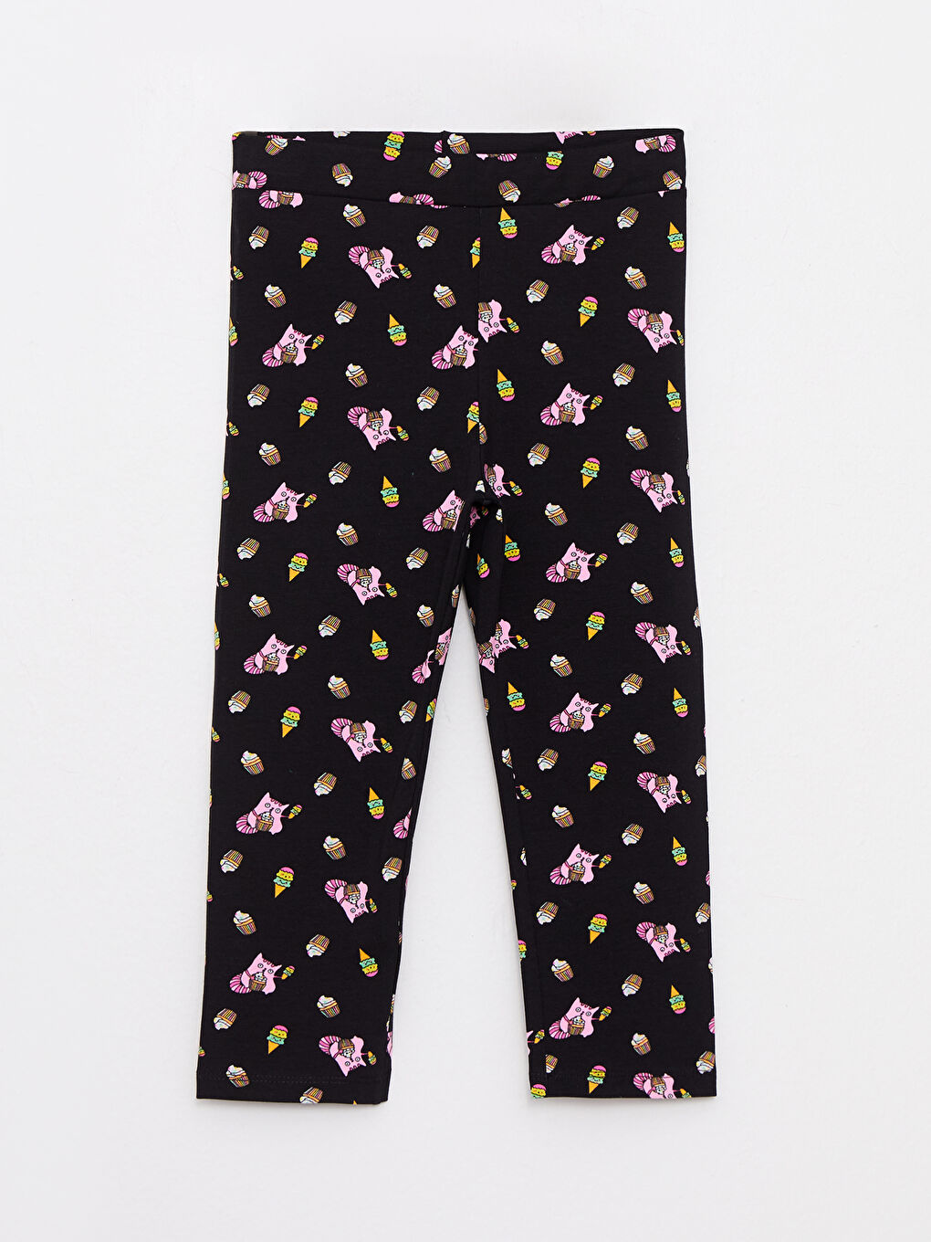 Elastic Waist Printed Cotton Girls Tights