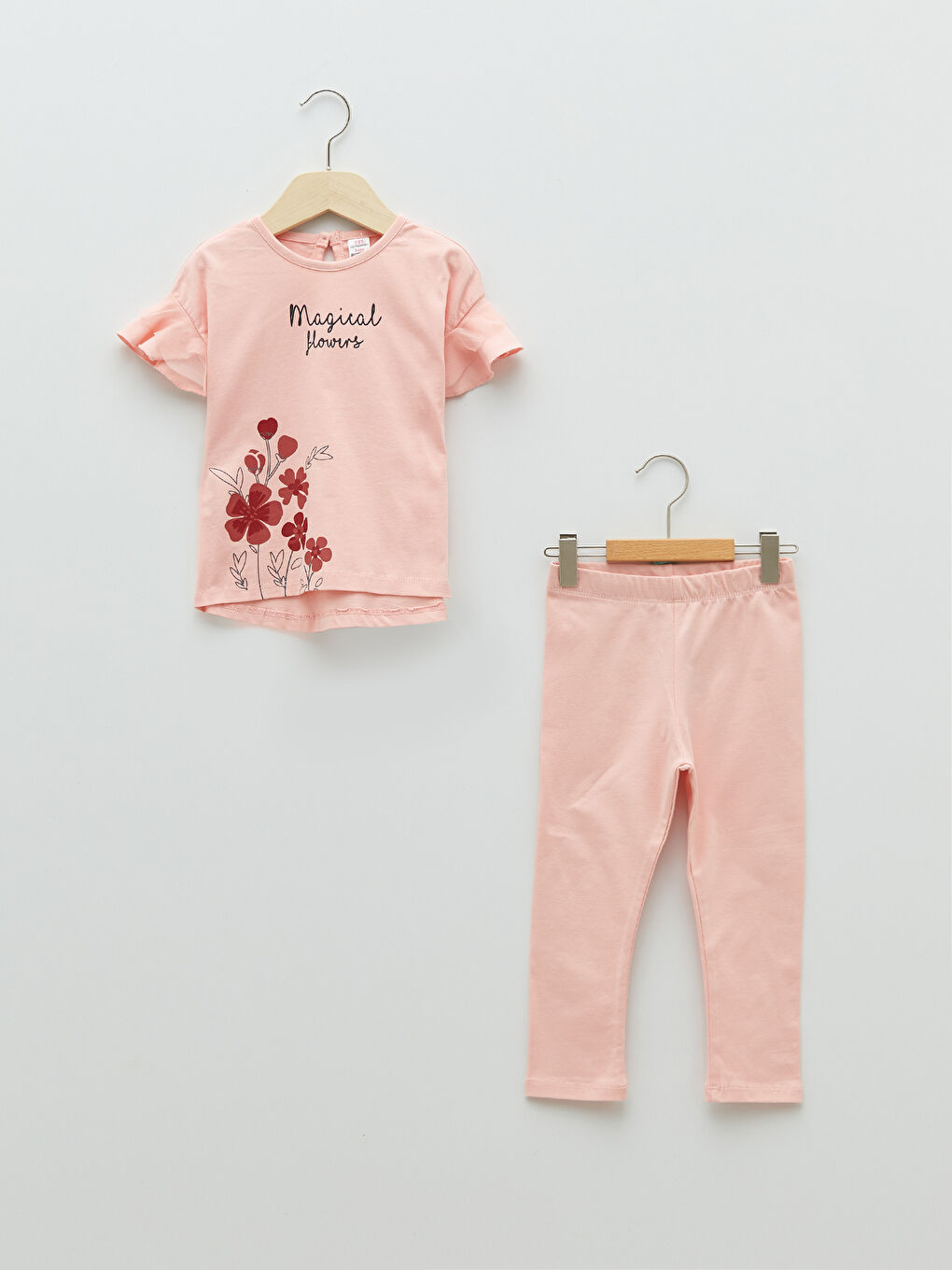 LCW baby Ensemble T-Shirt et Legging Bébé Fille Imprimé Col Rond Manches Courtes Lot de 2 -S2DN86Z1-G7Z
