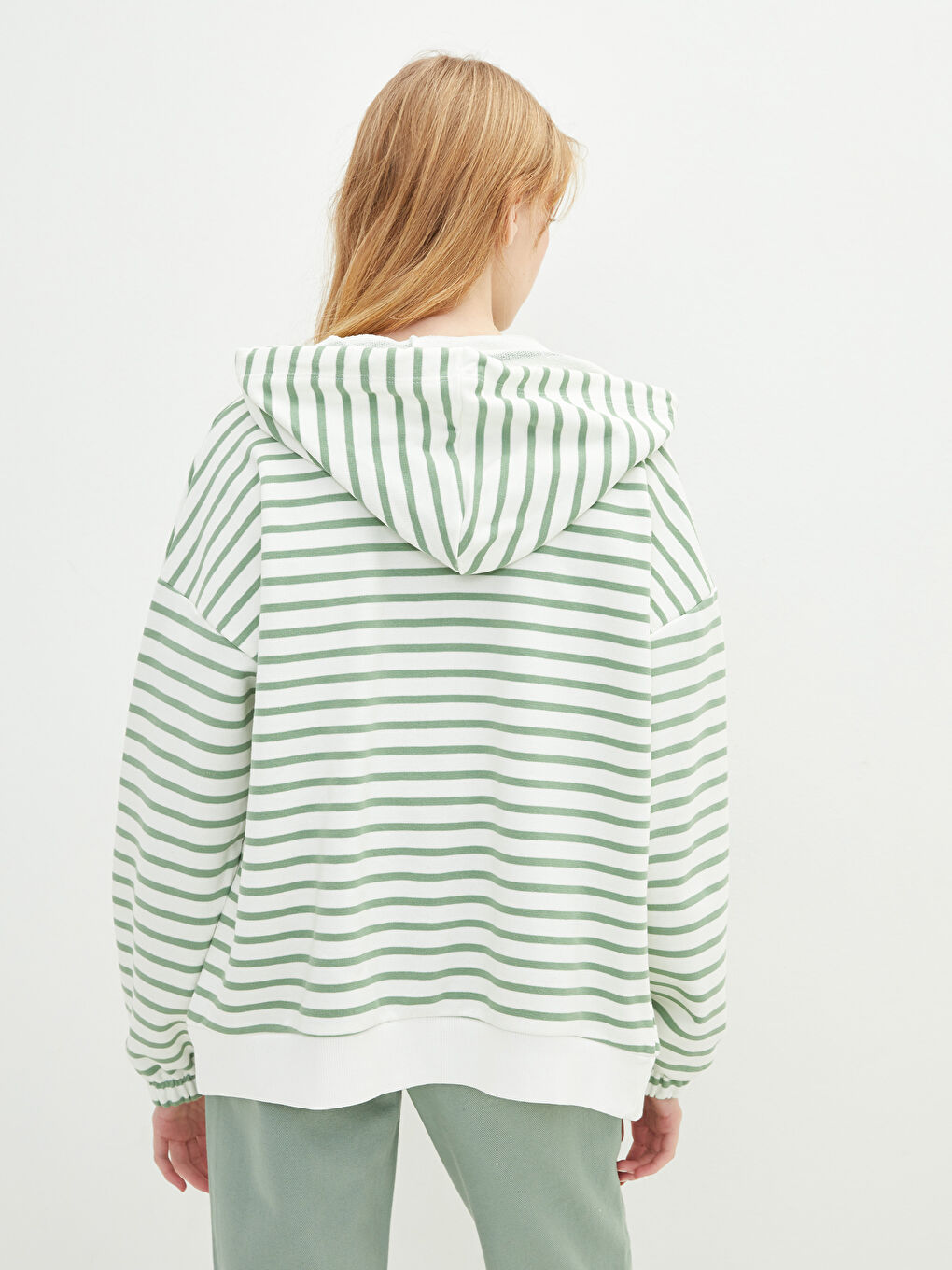 LCW Vision Hooded Striped Long Sleeve Women's Sports Cardigan -S2DN89Z8-LFT