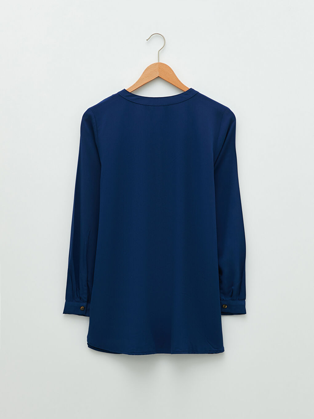 Henley Neckline Embroidered Long Sleeve Viscose Women's Blouse-6