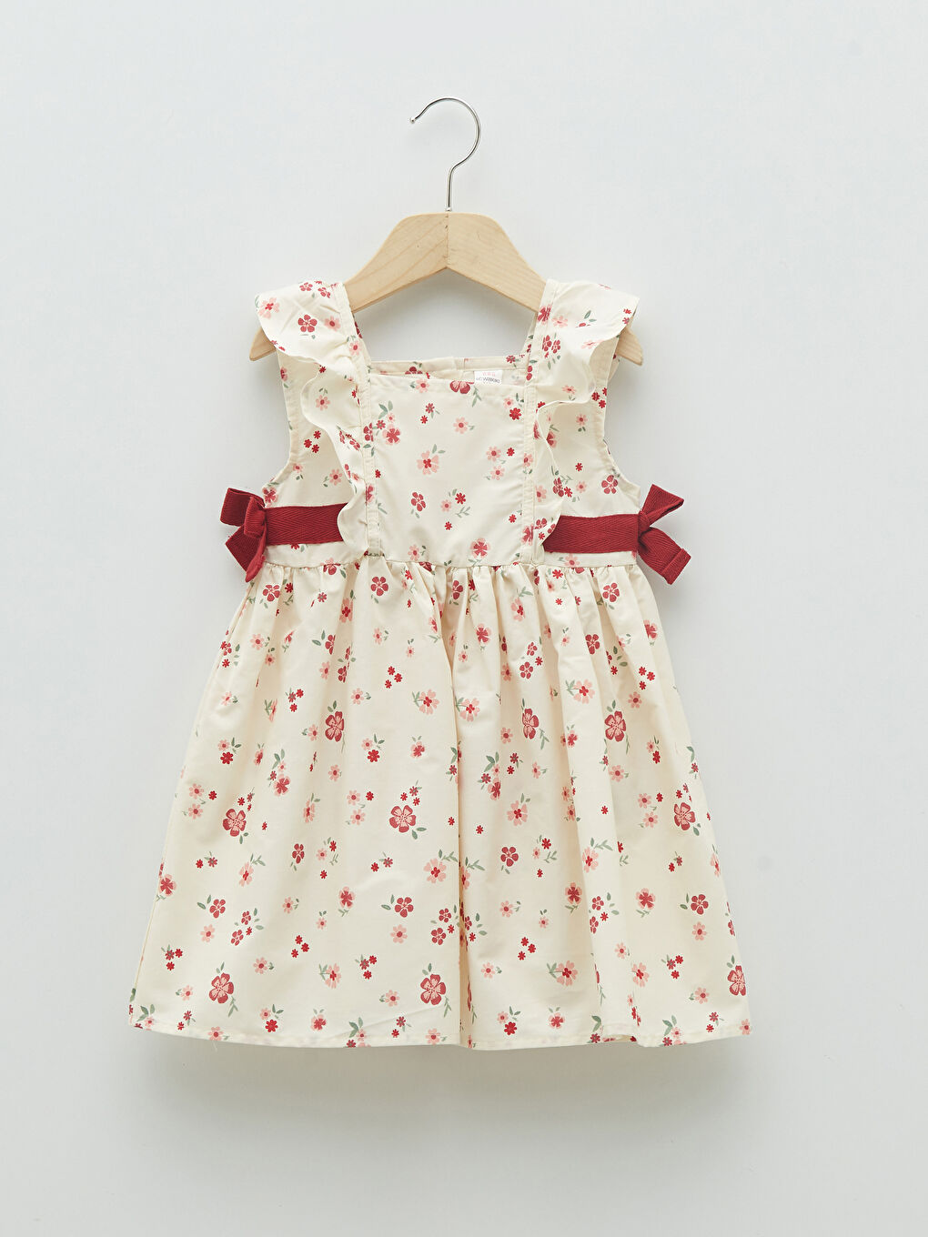 LCW baby Square Collar Patterned Poplin Baby Girl Dress