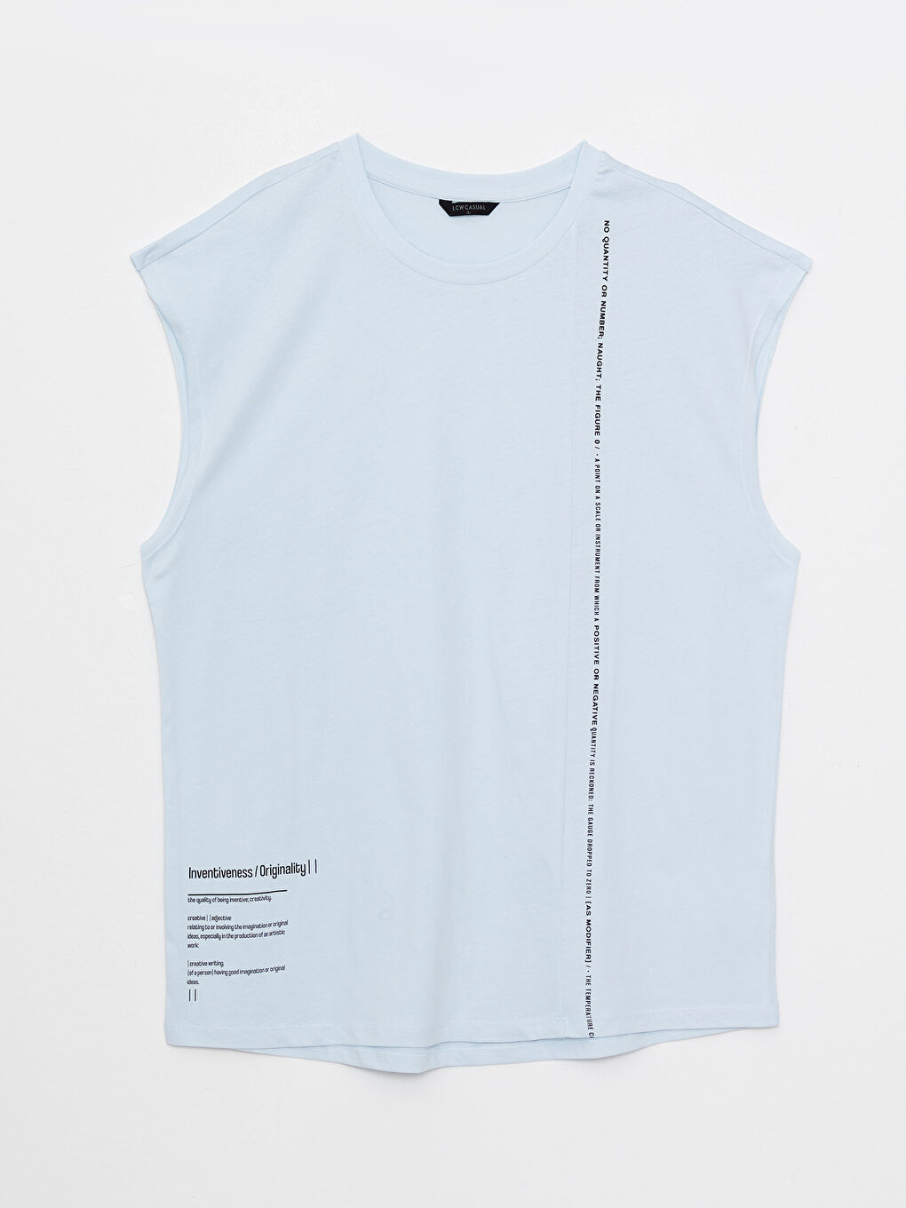 Mavi Bisiklet Yaka Baskılı Penye Erkek Kolsuz Tişört-5