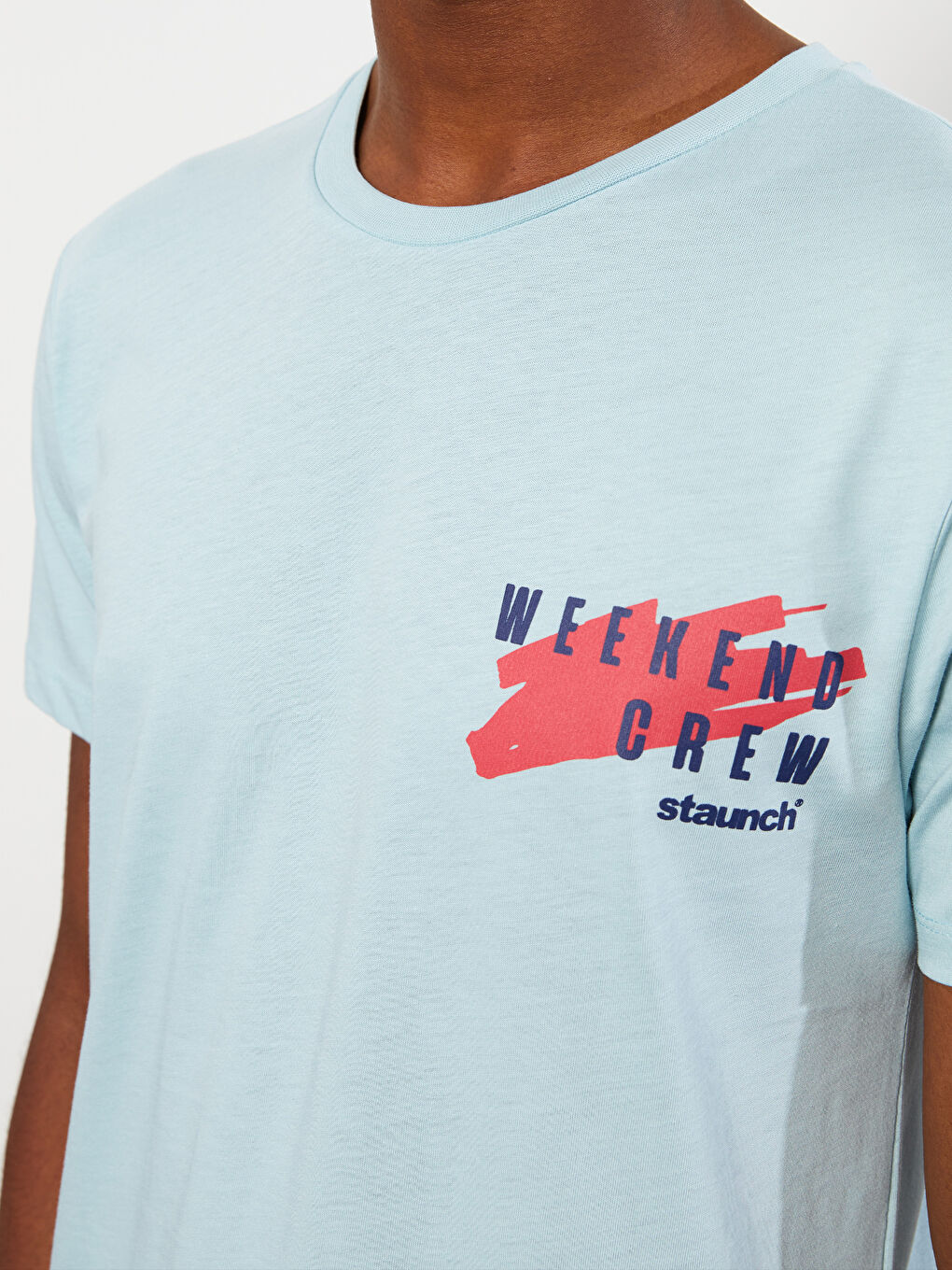 Crew Neck Short Sleeve Printed Combed Cotton Men's T-shirt-3