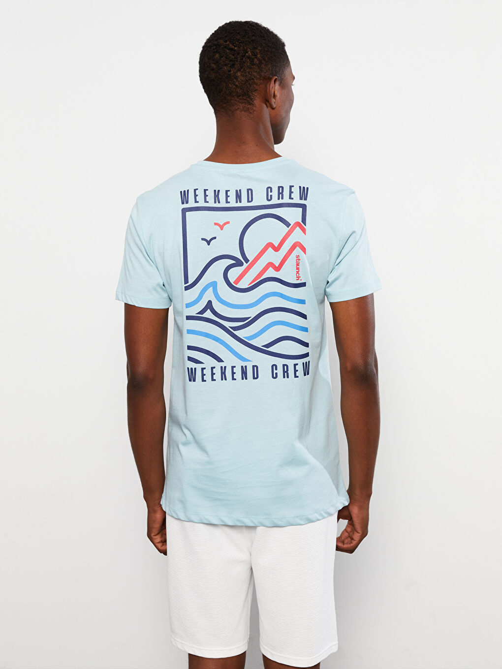 Crew Neck Short Sleeve Printed Combed Cotton Men's T-shirt-4