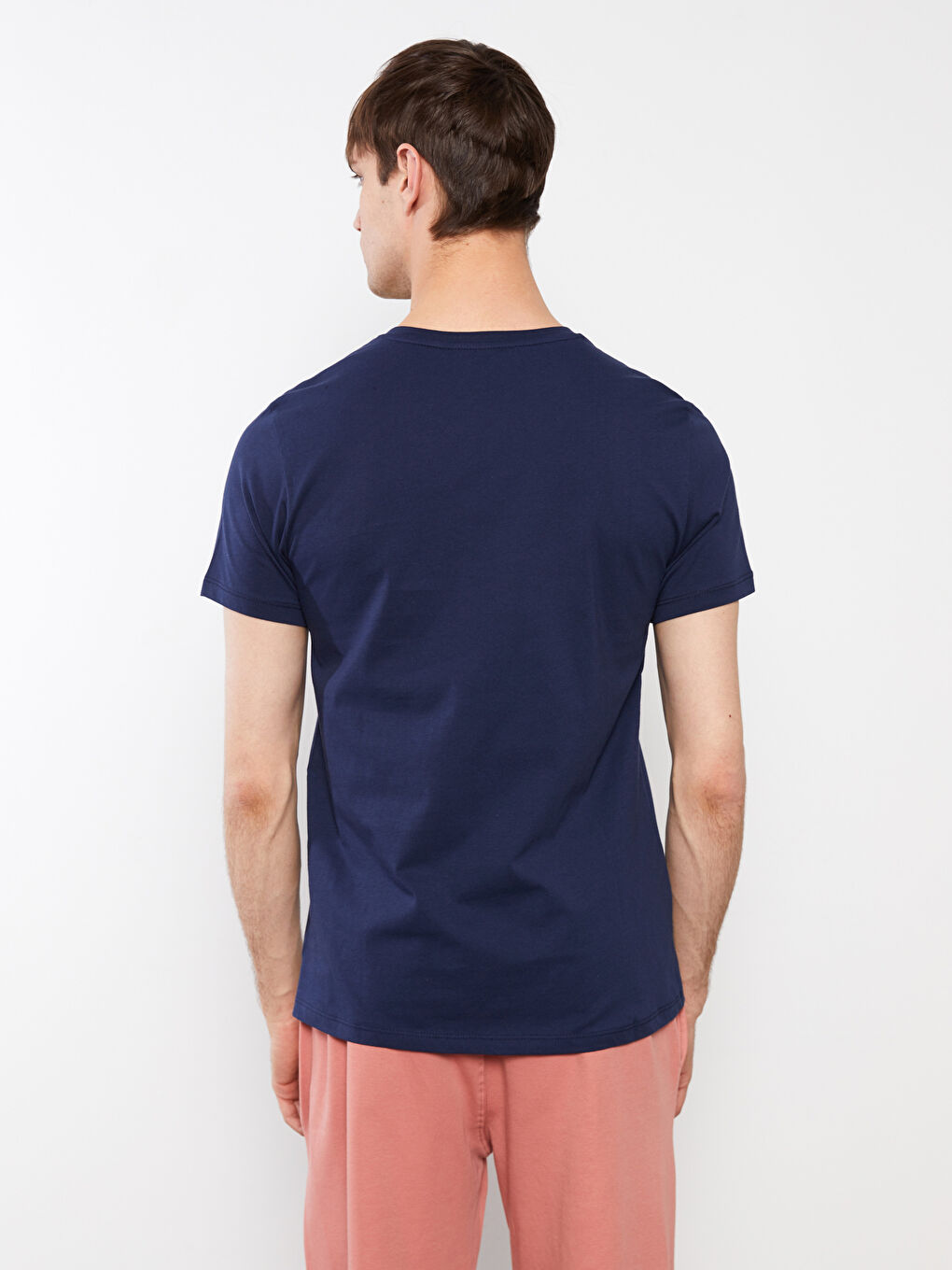 Crew Neck Short Sleeve Printed Combed Cotton Men's T-shirt-4