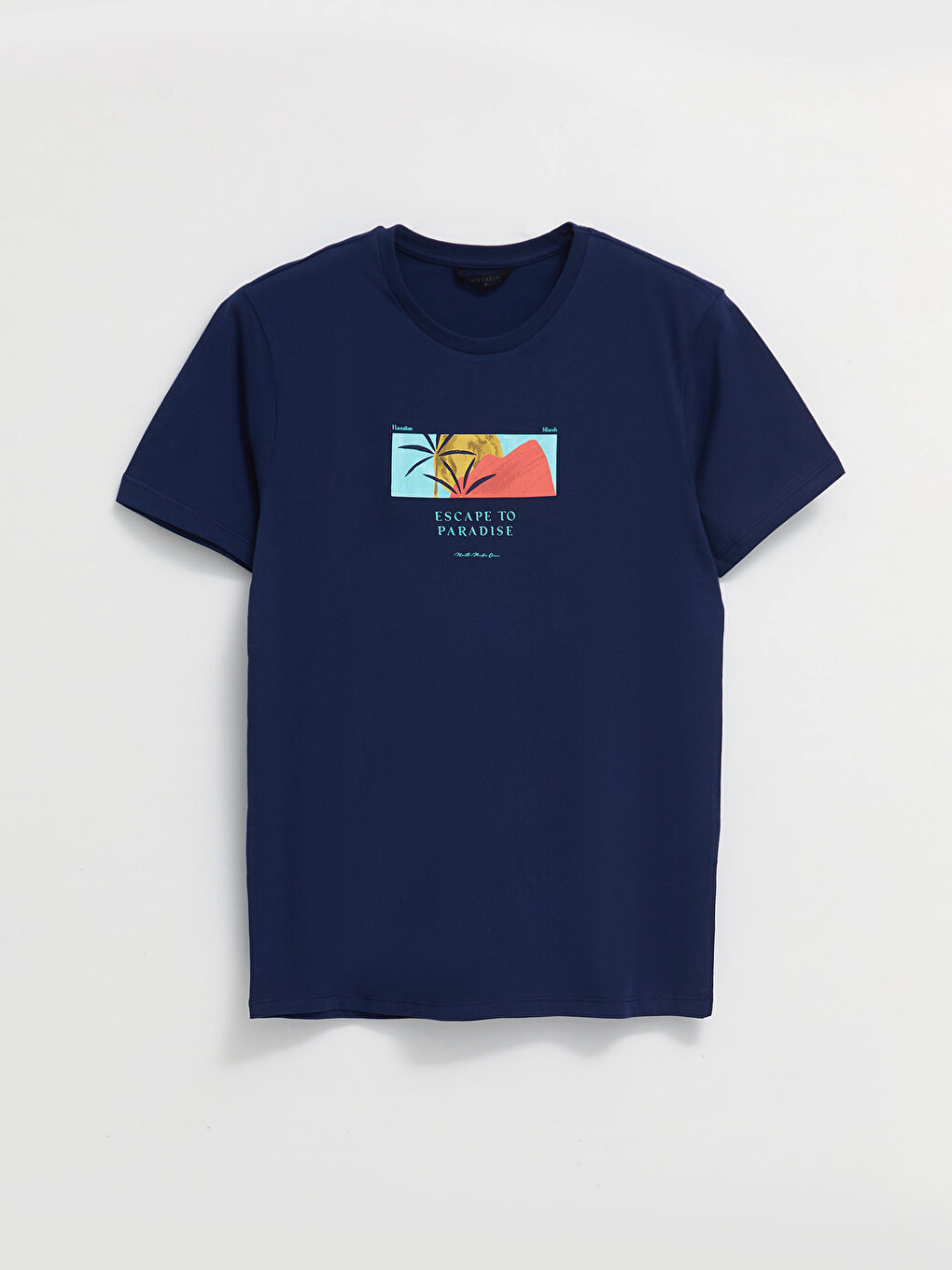 Crew Neck Short Sleeve Printed Combed Cotton Men's T-shirt-5