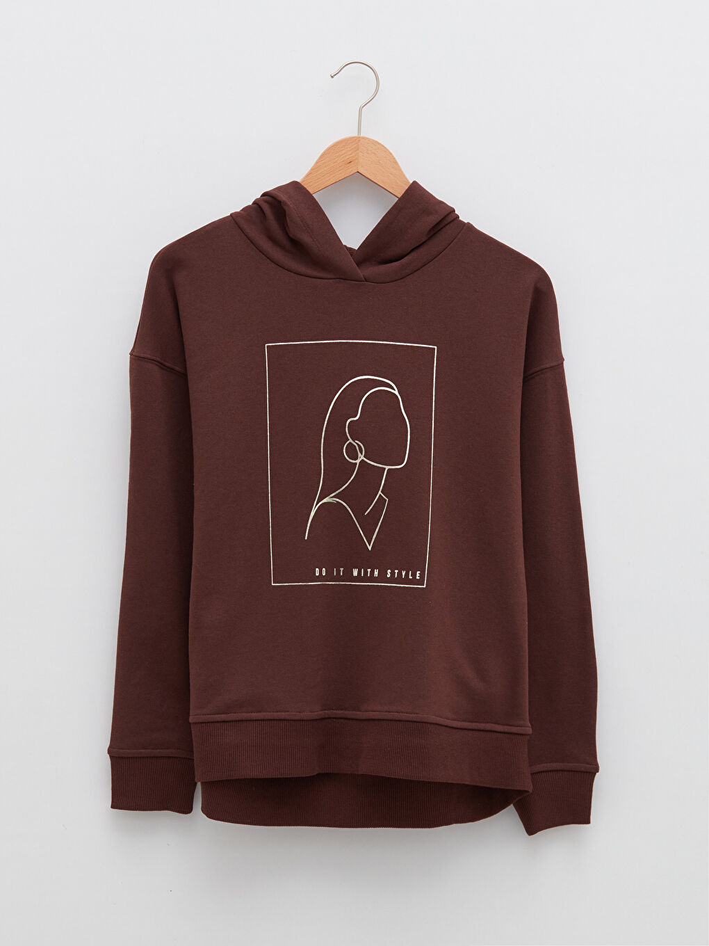 Sweatshirt à capuche imprimé à manches longues pour Femmes-4
