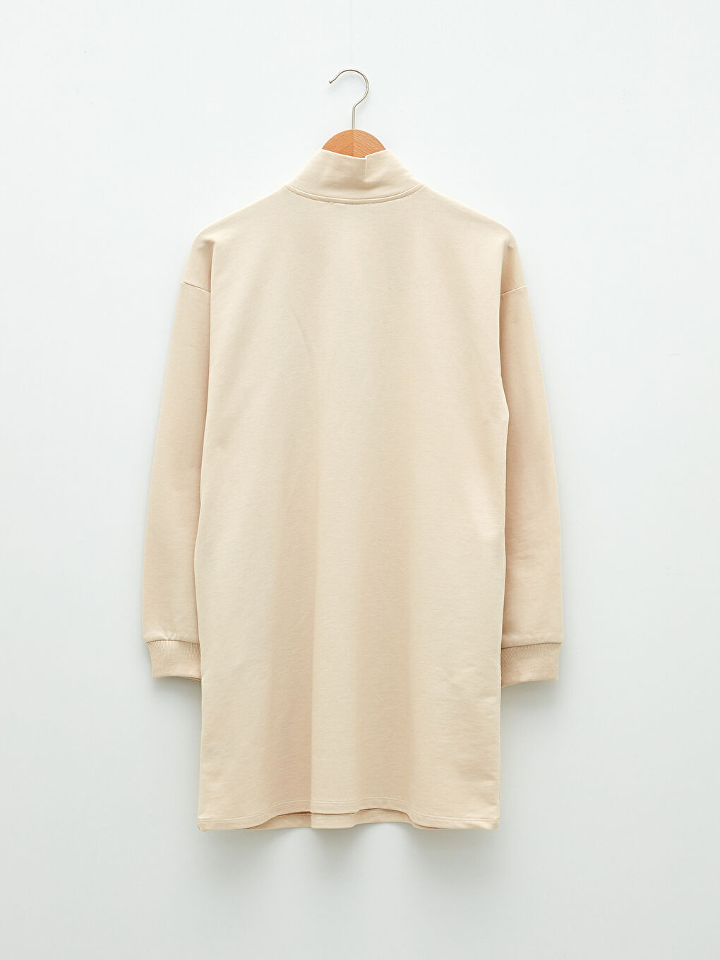 Stand Collar Straight Long Sleeve Maternity Tunic-6