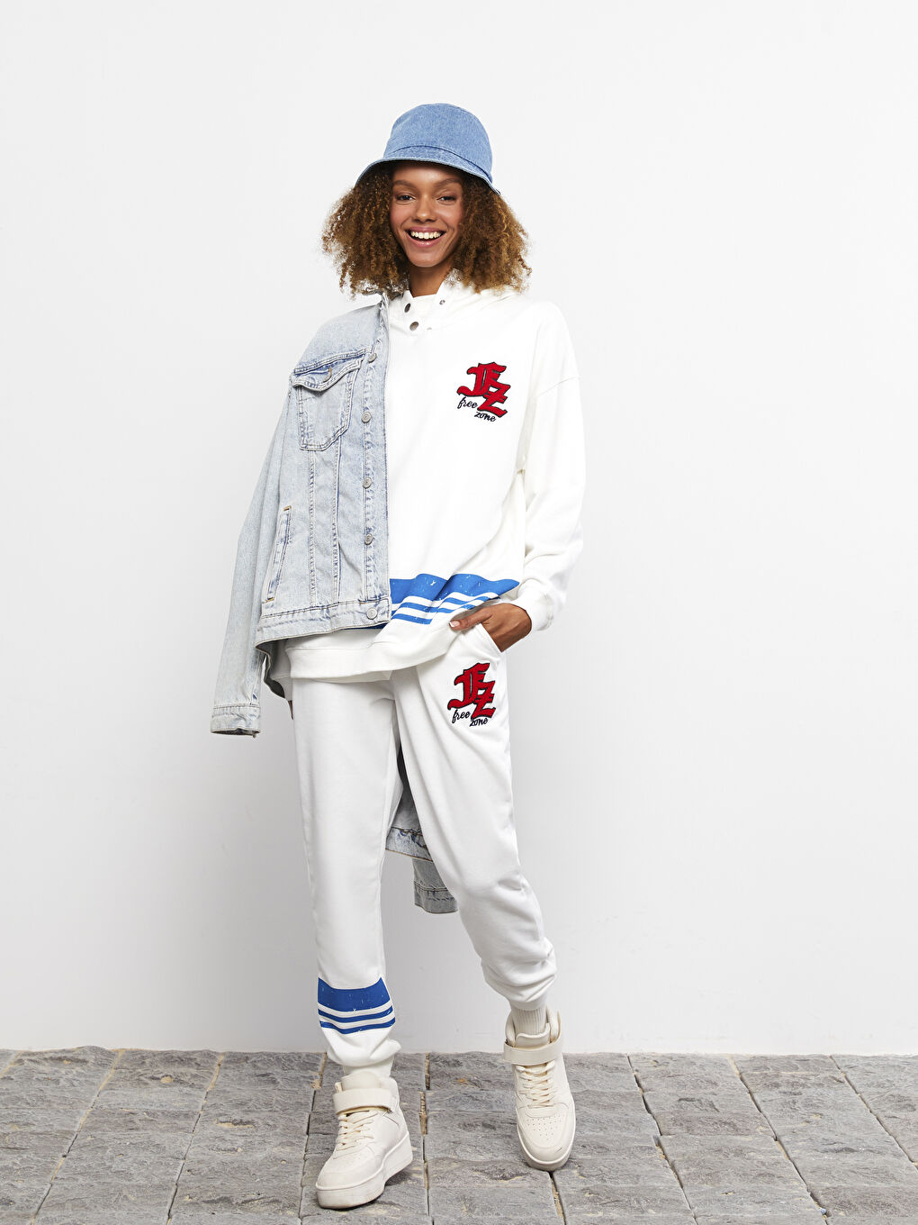 Elastic Waist Printed Pocket Detailed Women's Jogger Sweatpants -S2DO52Z8-R9J