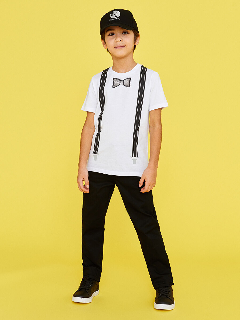 Pantalon Garçon Coupe Svelte Gabardine Basique