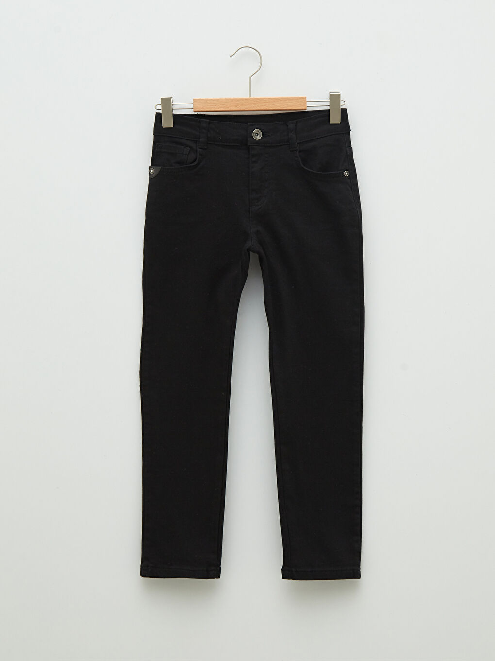 Siyah Slim Fit Basic Gabardin Erkek Çocuk Pantolon-1