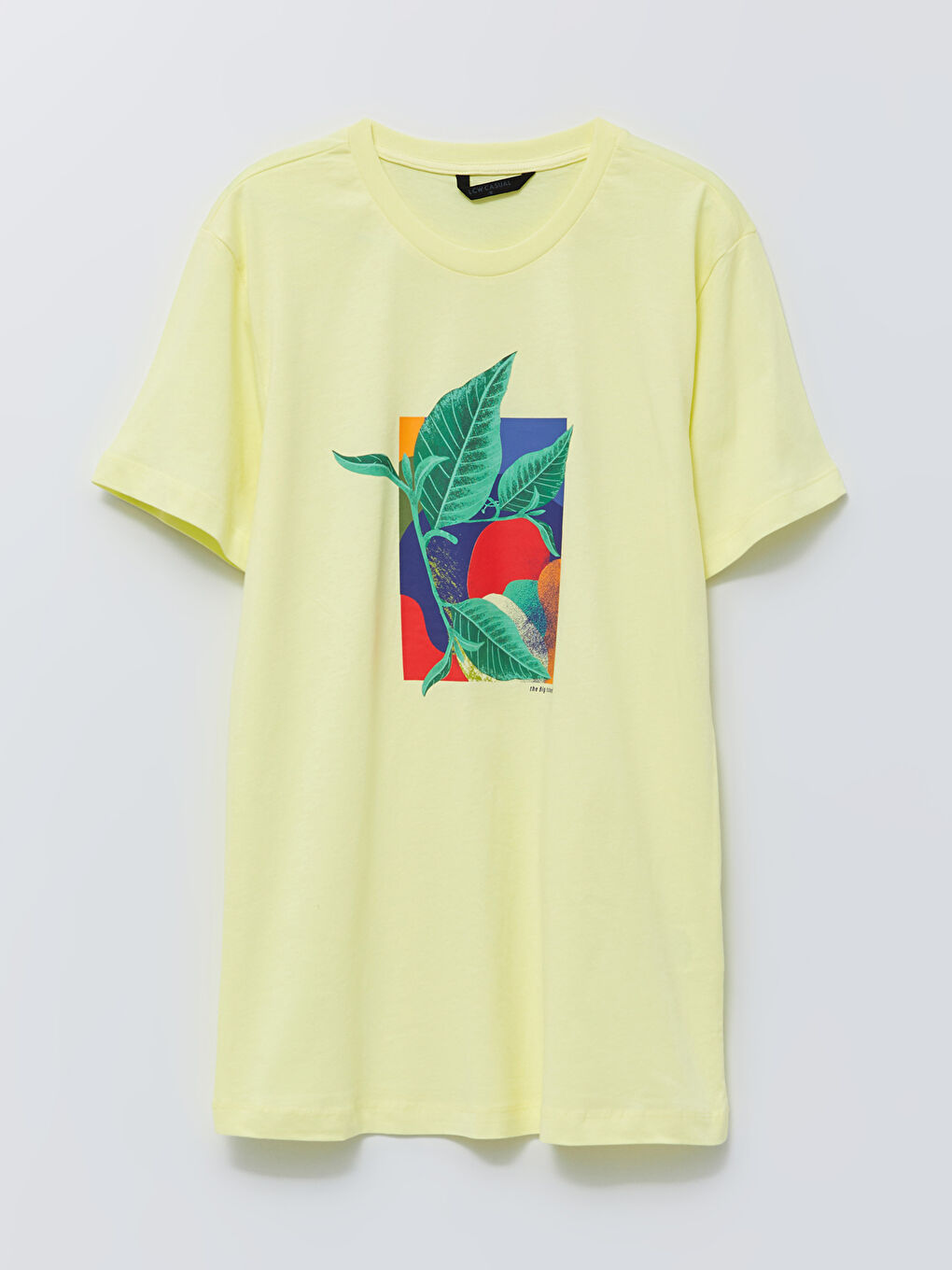 Sarı Bisiklet Yaka Kısa Kollu Baskılı Penye Erkek Tişört-5