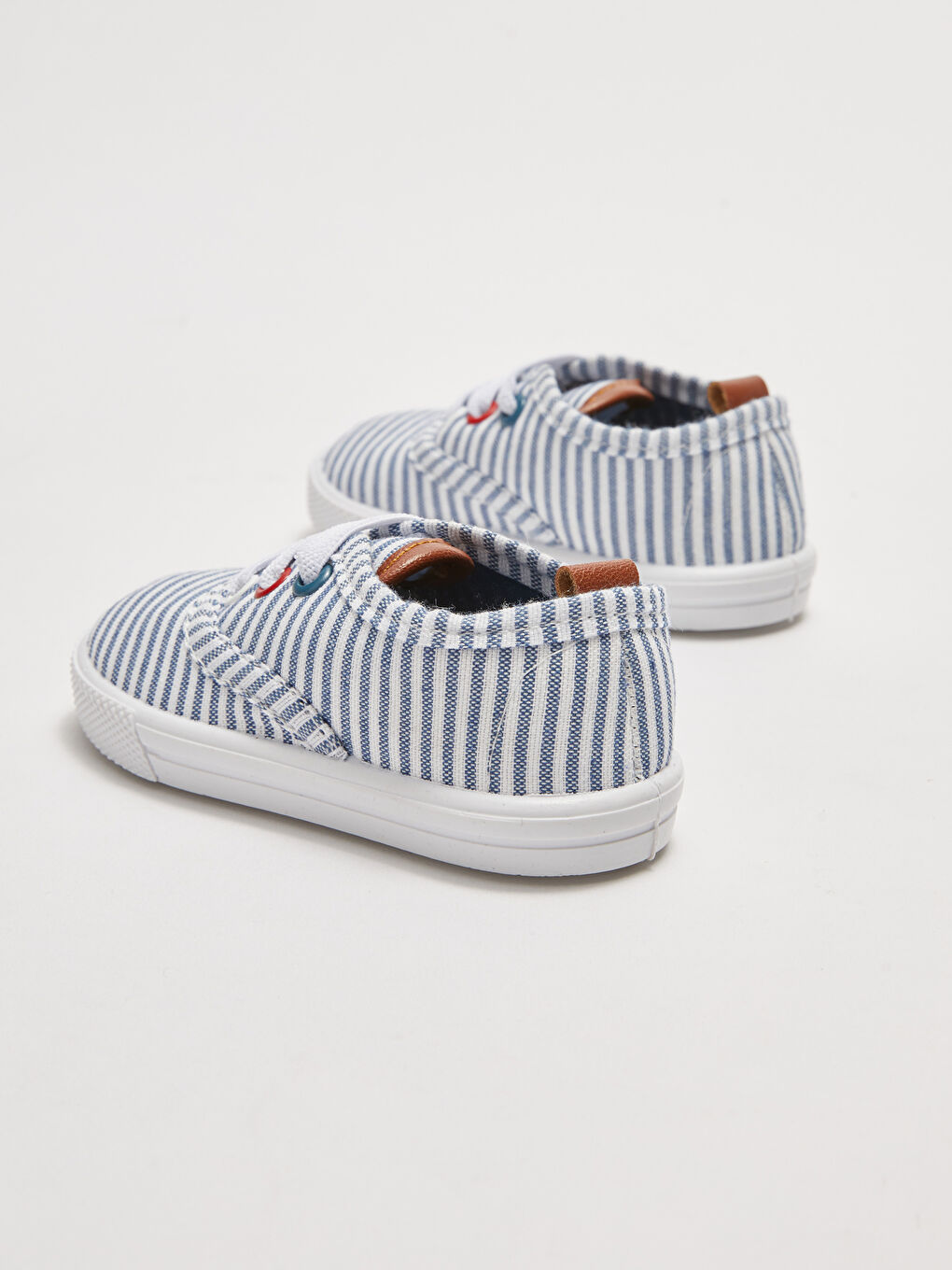 Beyaz Çizgili Pamuk Astarlı Erkek Bebek Spor Ayakkabı-4