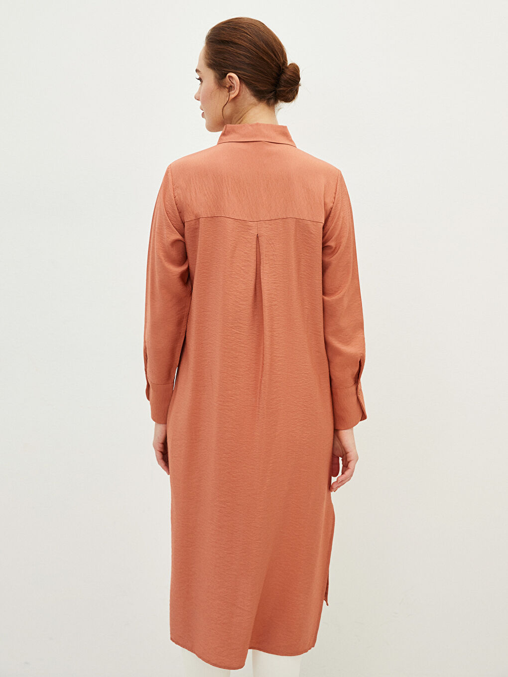 تونيك قميص نسائي بسيط بكم طويل-5