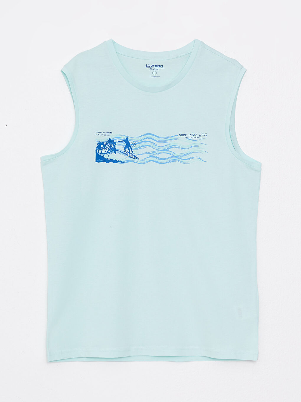 LCWAIKIKI Classic Crew Neck Printed Cotton Men's Sleeveless T-Shirt -S2DP49Z8-FUE