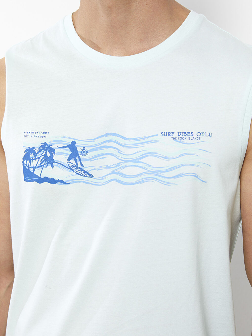 LCWAIKIKI Classic Crew Neck Printed Cotton Men's Sleeveless T-Shirt -S2DP49Z8-FUE