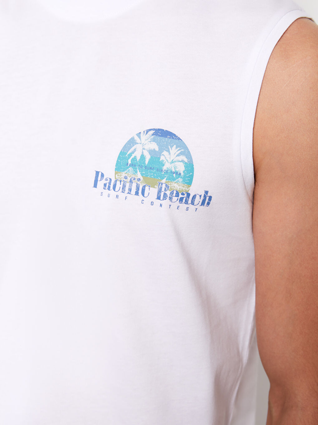 Crew Neck Printed Men's Sleeveless T-Shirt -S2DP51Z8-Q6K