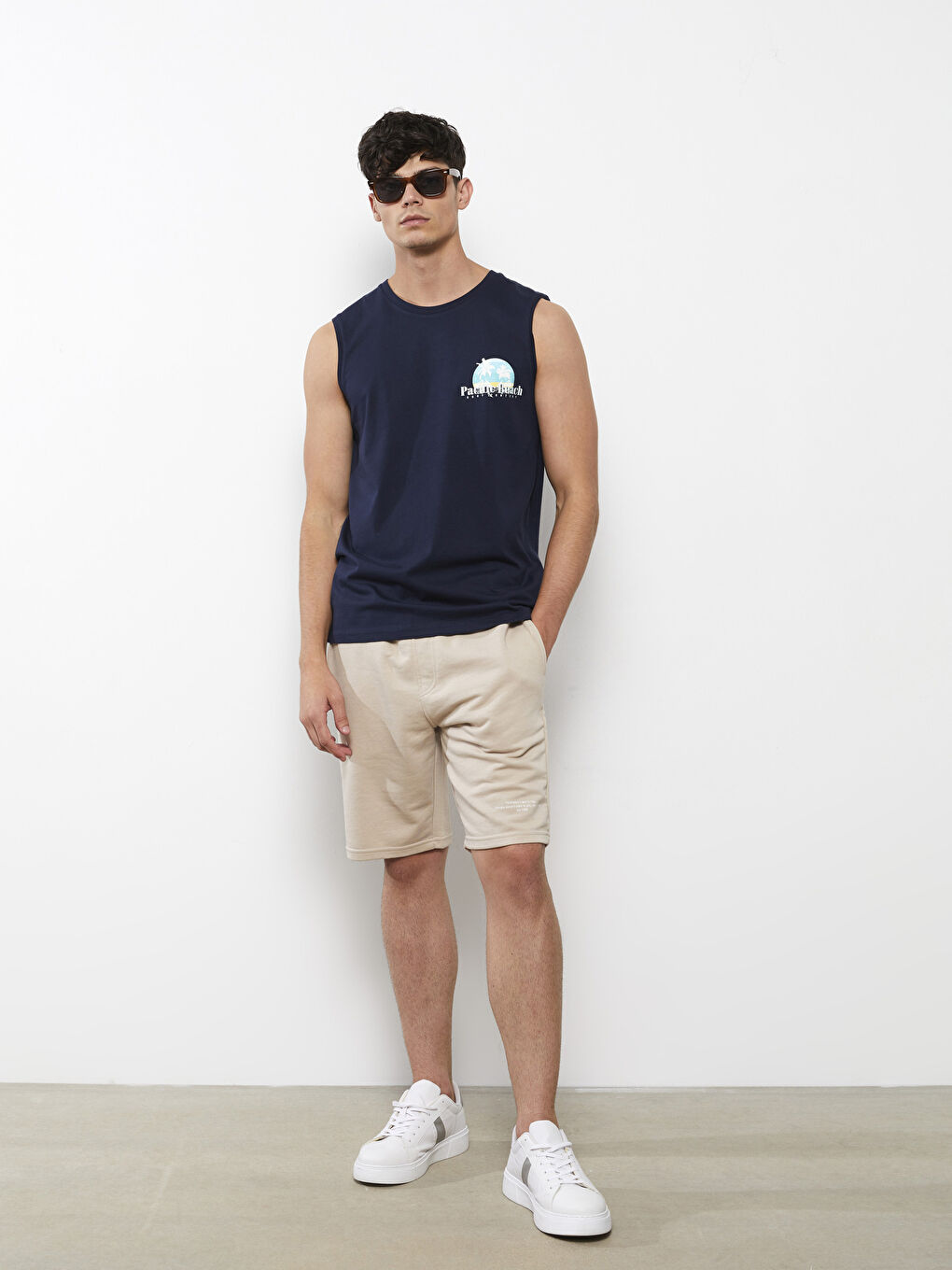 Crew Neck Printed Men's Sleeveless T-Shirt -S2DP51Z8-DWP