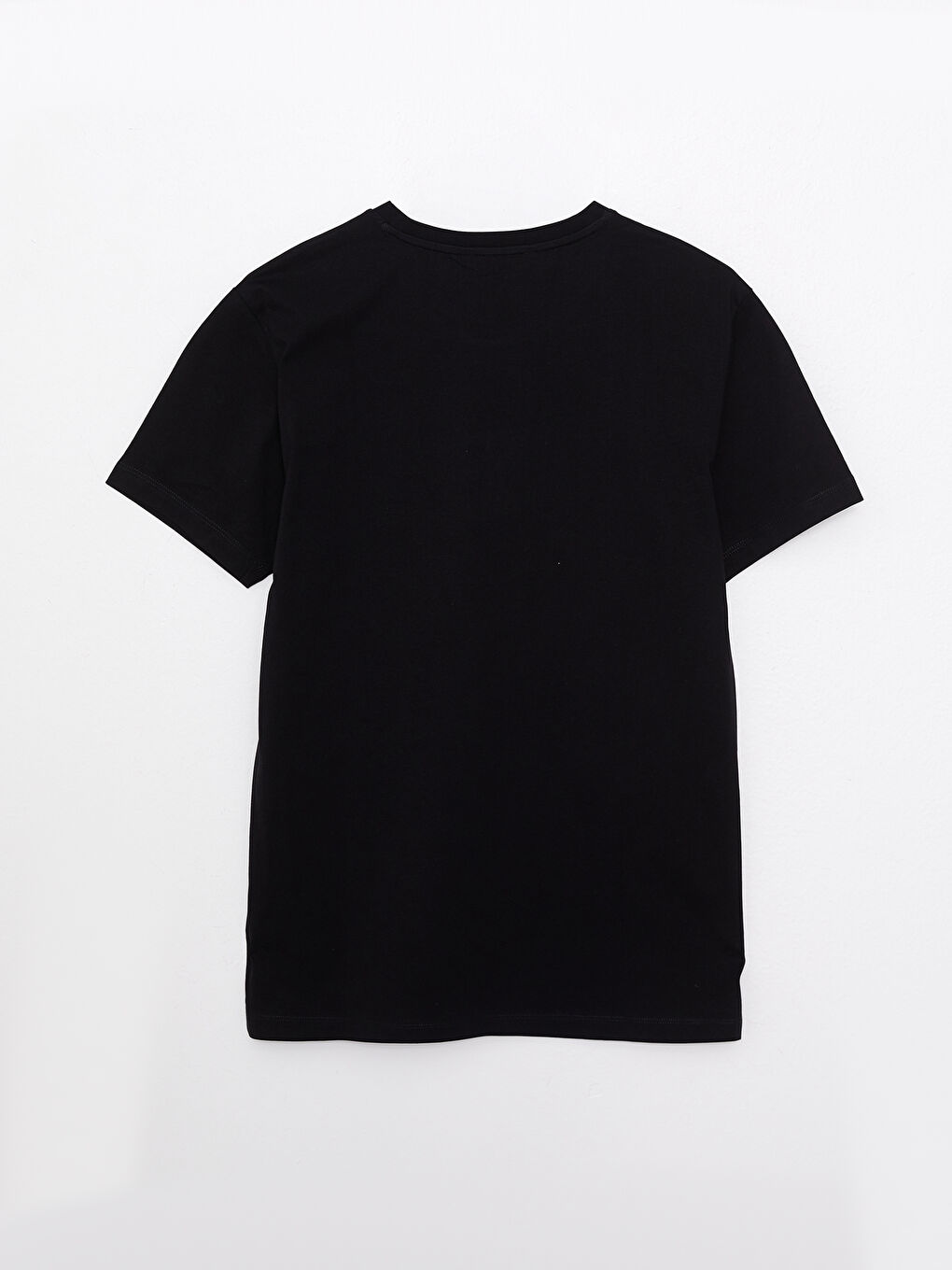 Siyah Bisiklet Yaka Kısa Kollu Baskılı Penye Erkek Tişört-6