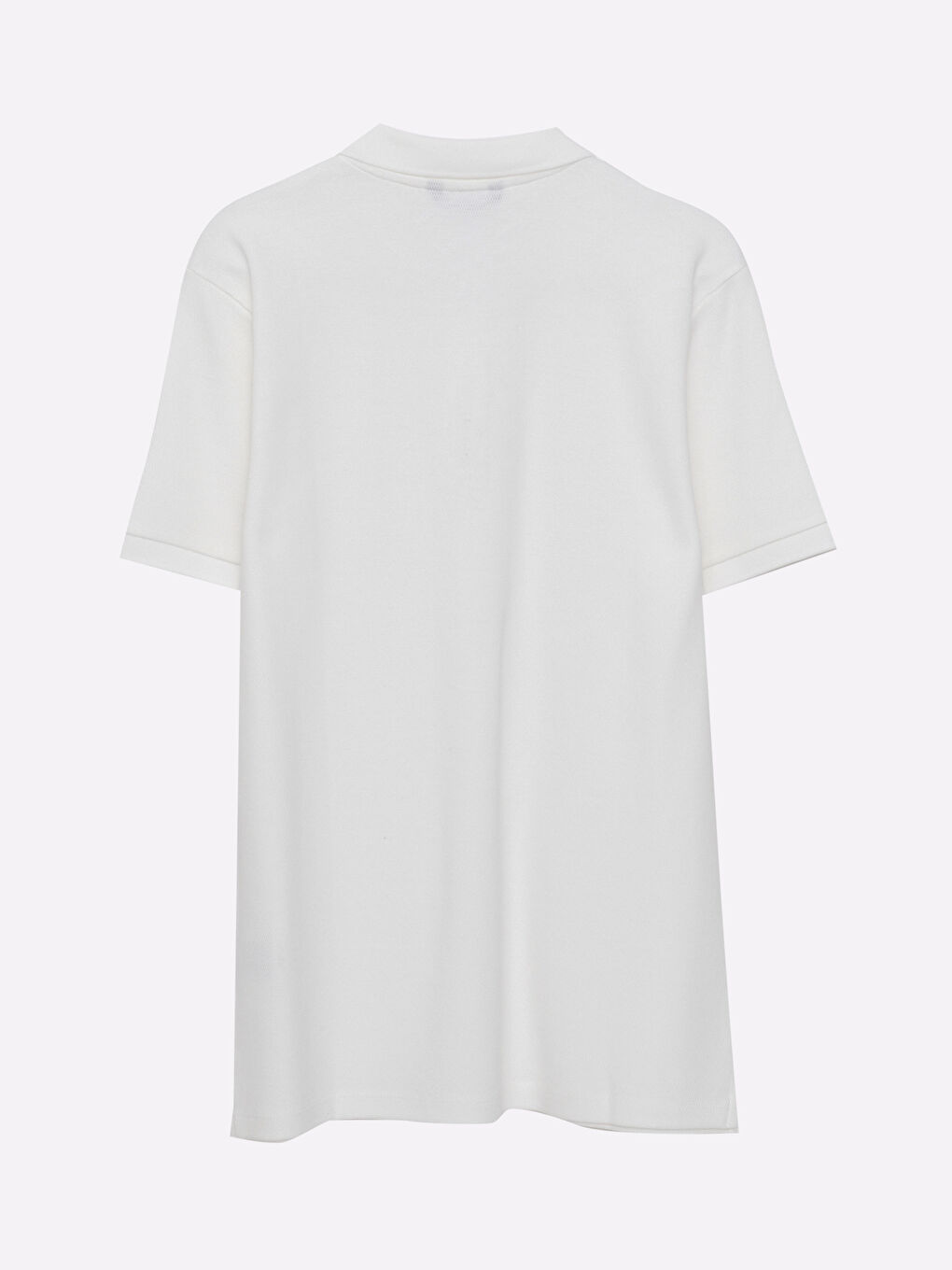 Beyaz Polo Yaka Kısa Kollu Erkek Tişört-8